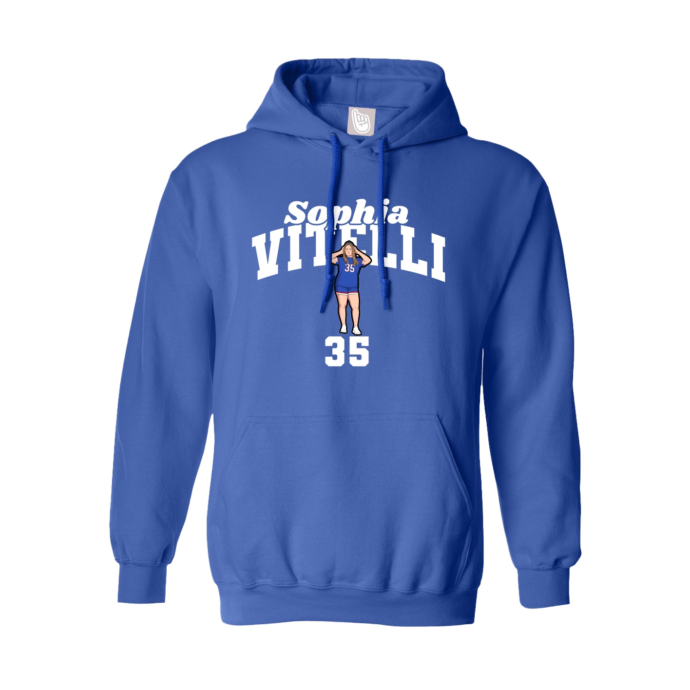 Youth Hoodie — Signature Arch in Royal
