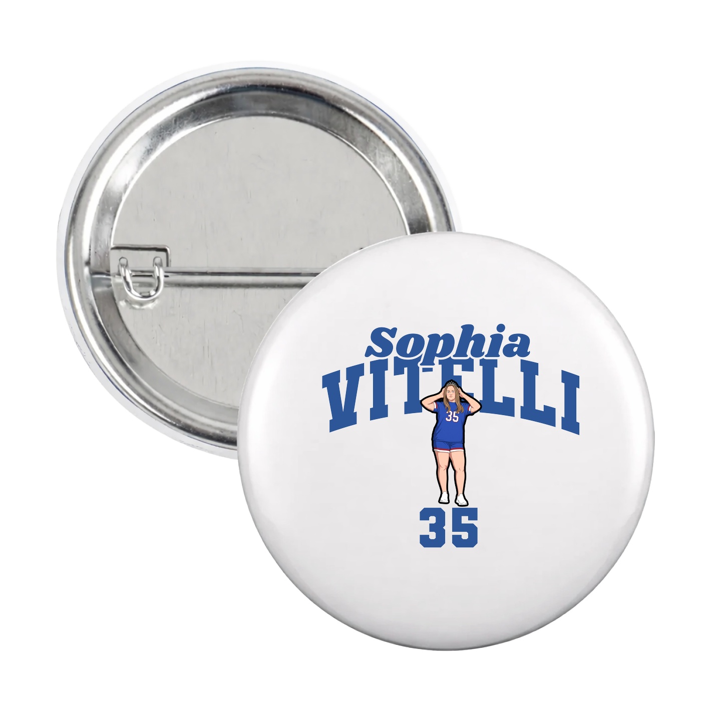 Game Day Button — Signature Arch in White