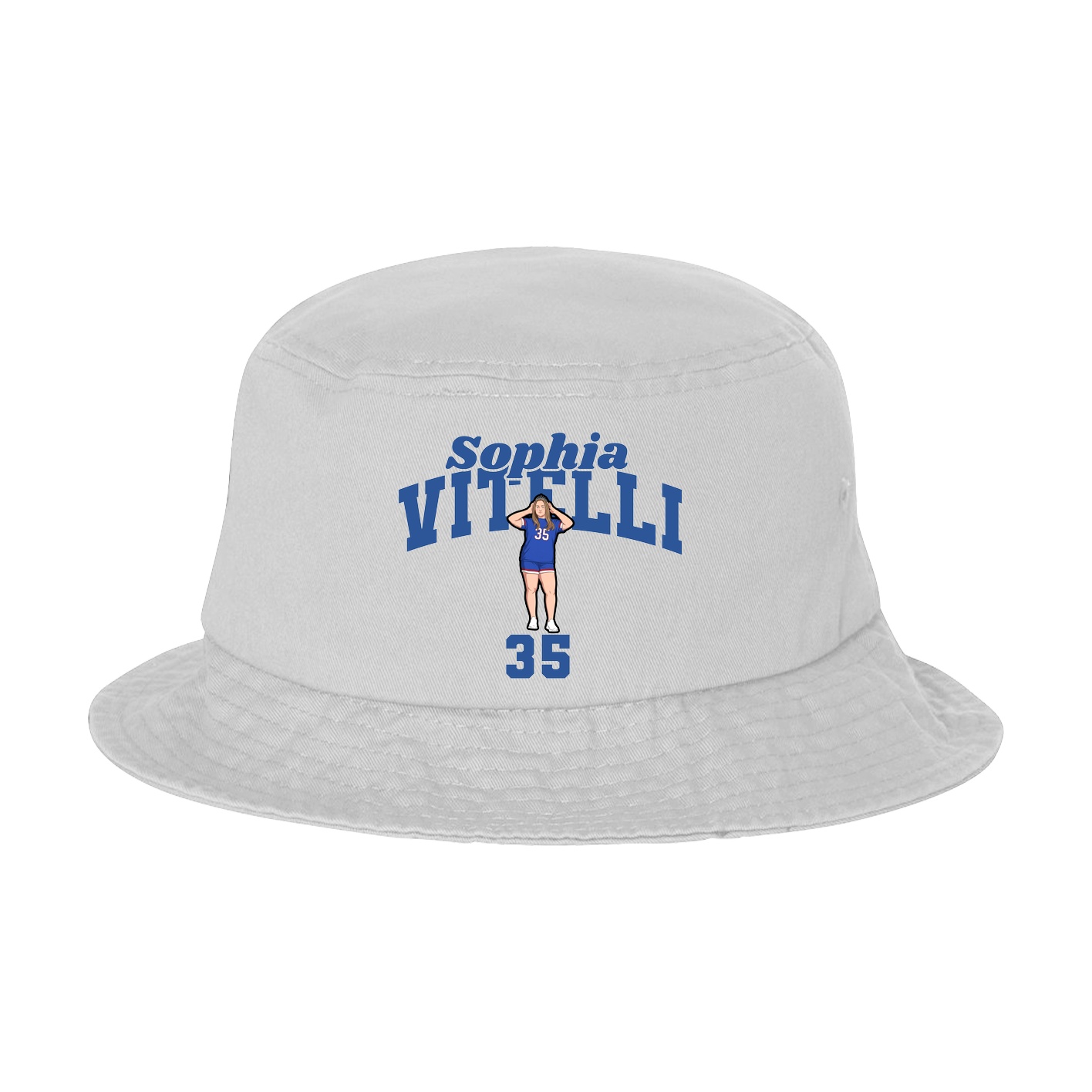 Bucket Cap — Signature Arch in White