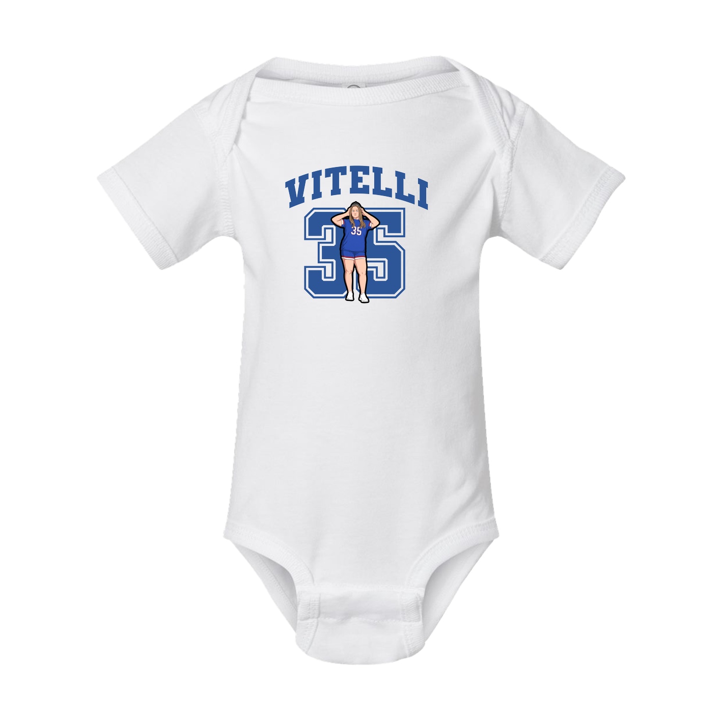 Baby Onesie — Number in White