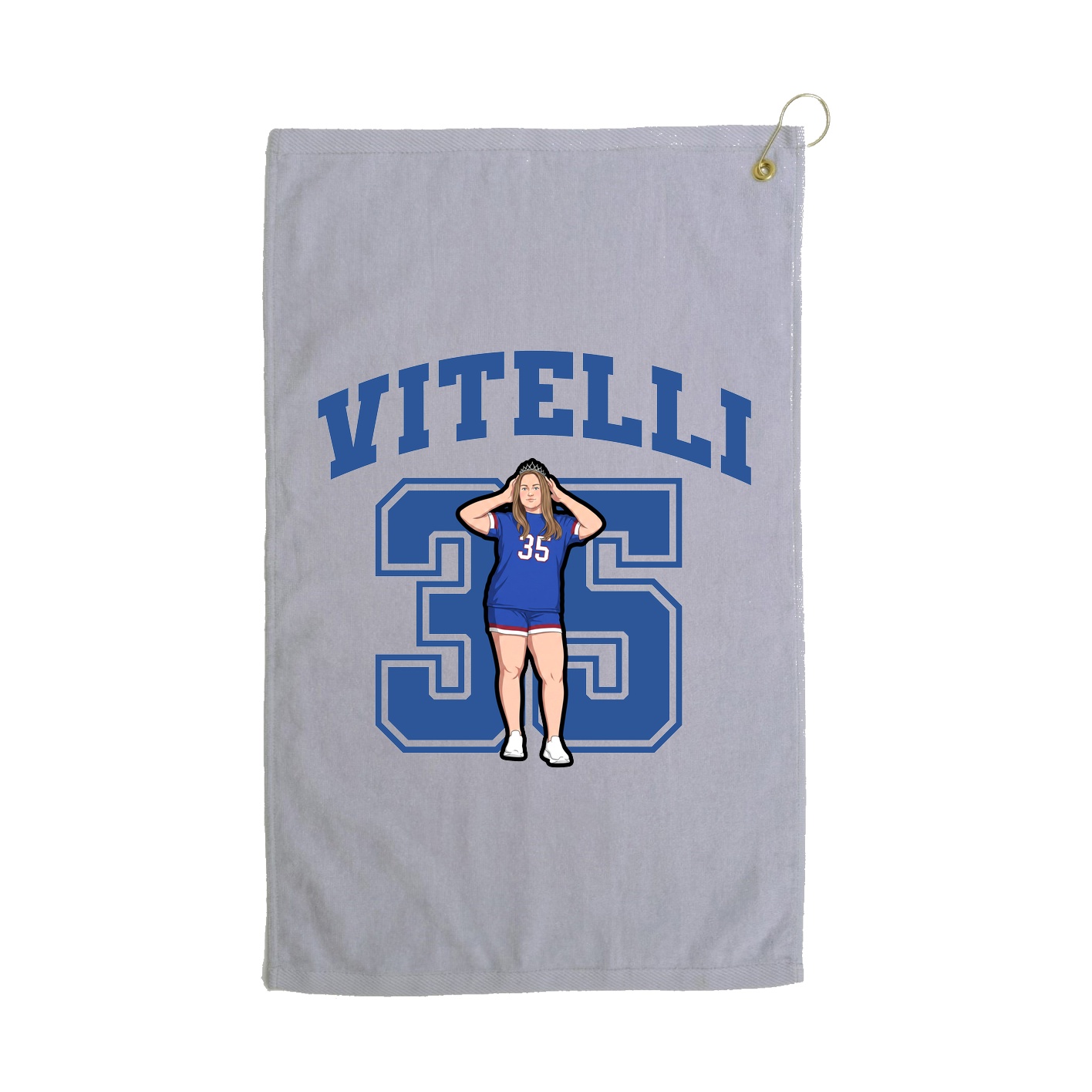 Golf Towel — Number in Grey