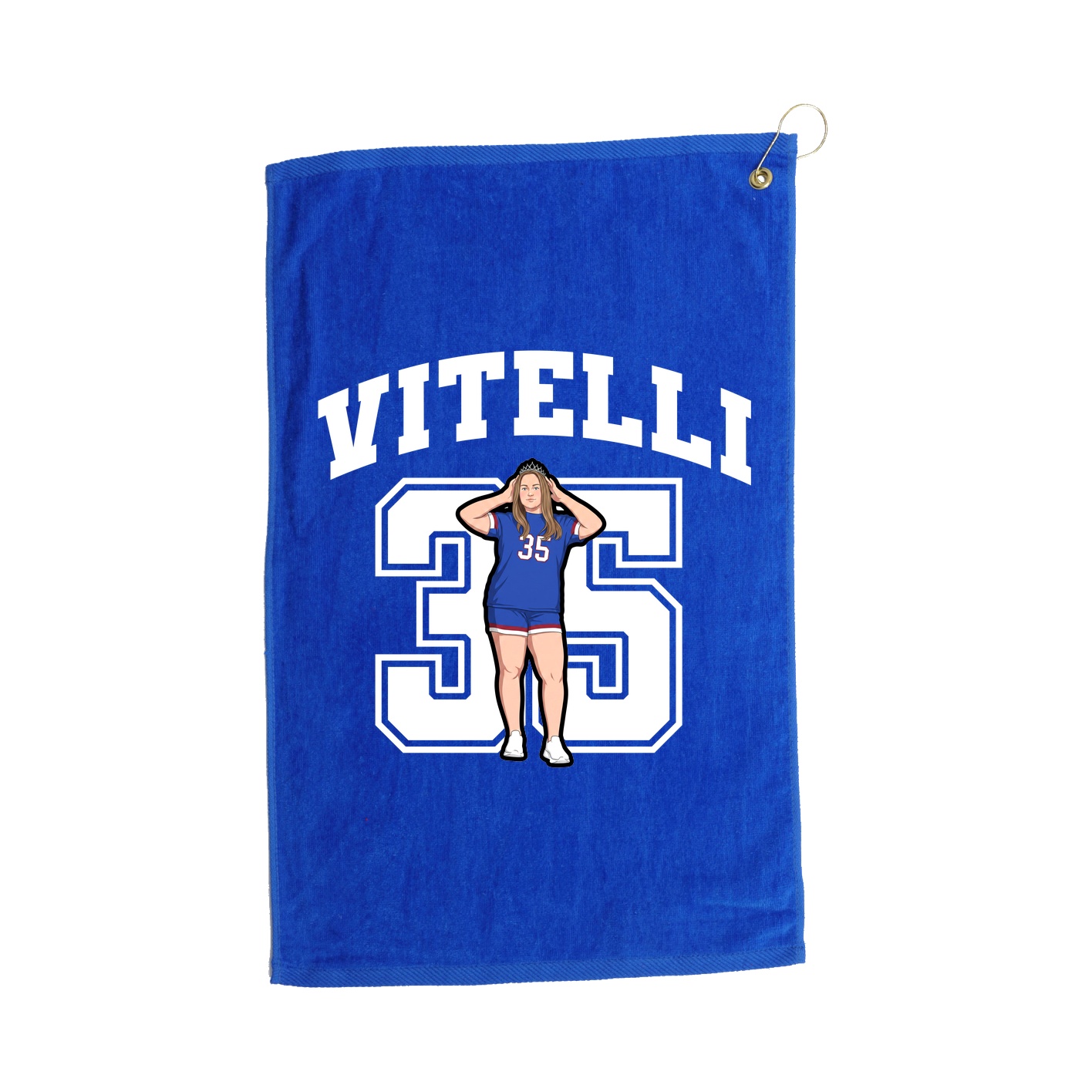 Golf Towel — Number in Royal