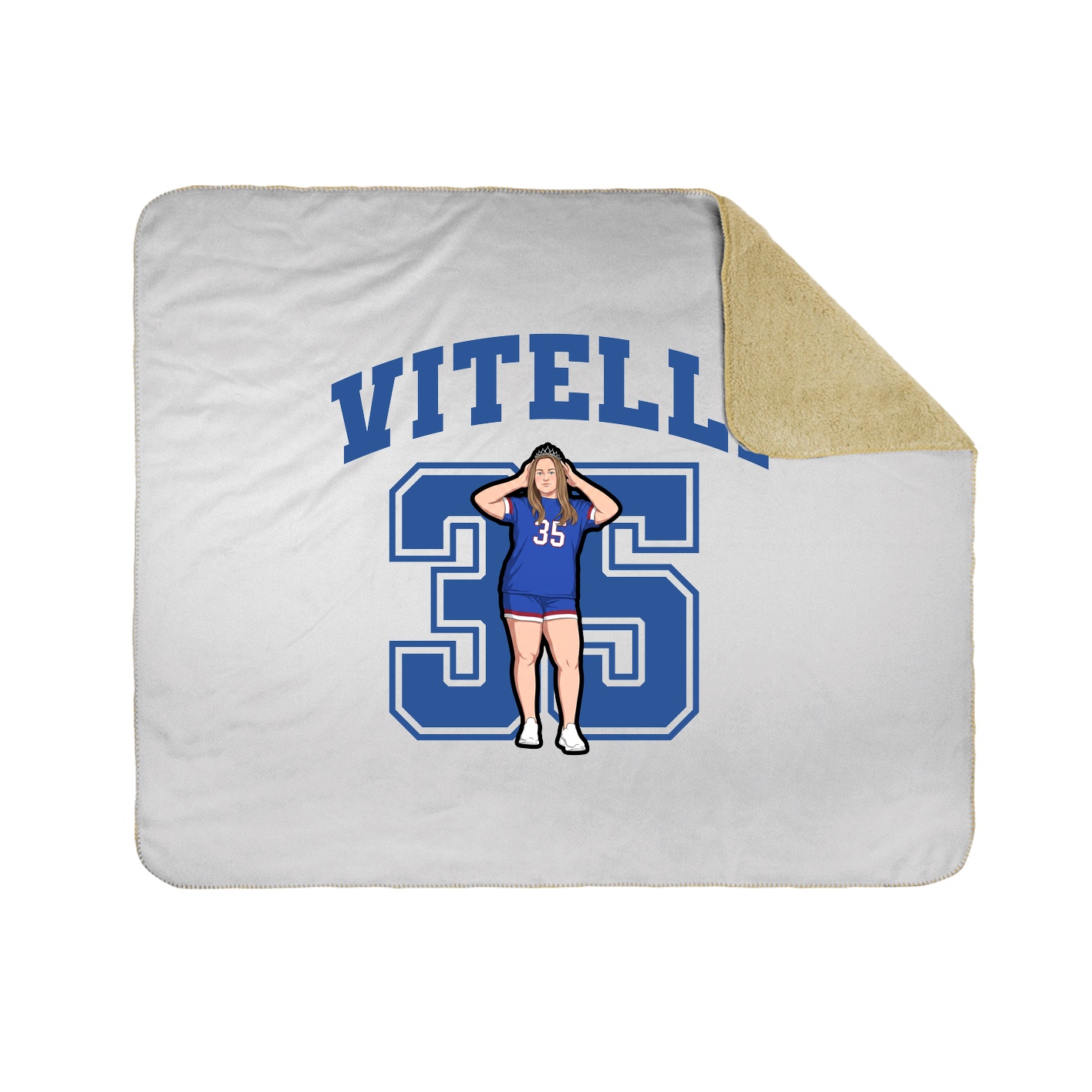 Throw Blanket — Number in White
