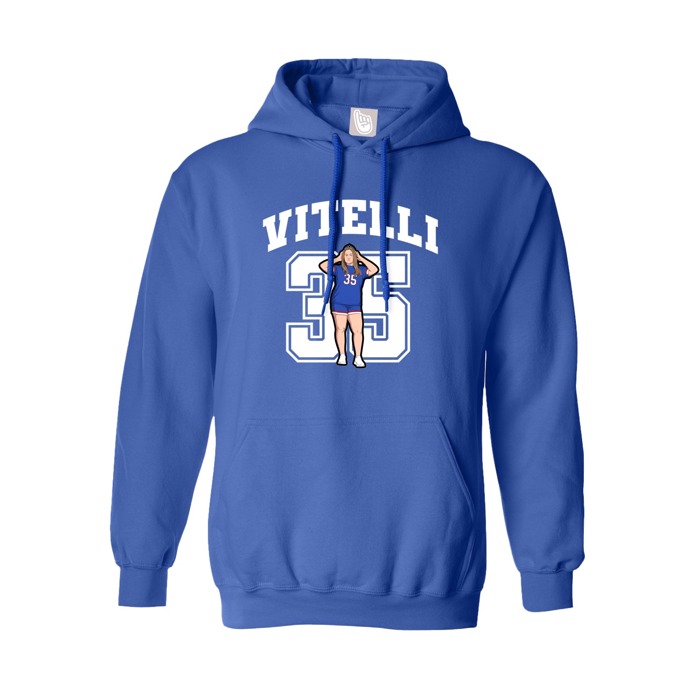 Hoodie — Number in Royal