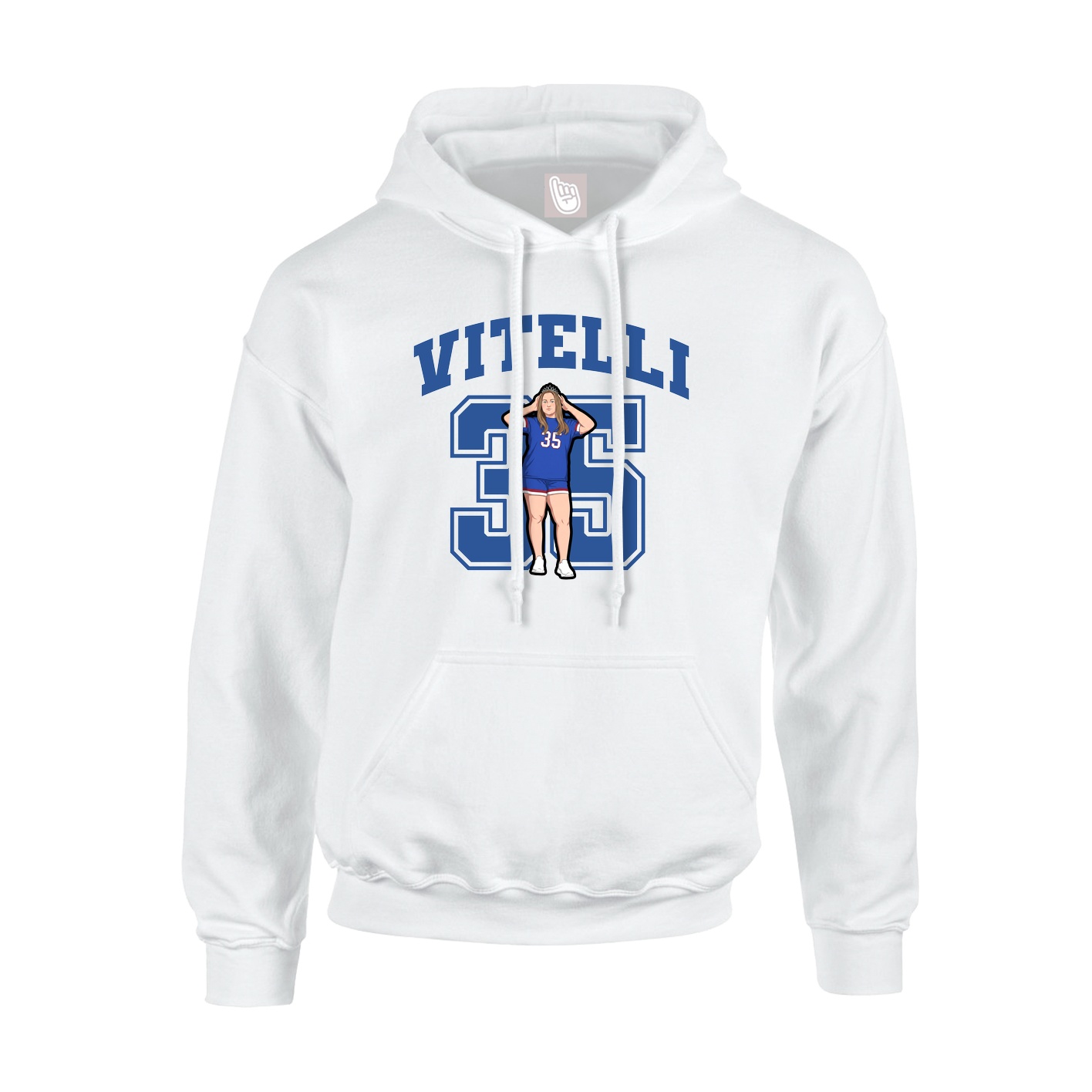 Hoodie — Number in White