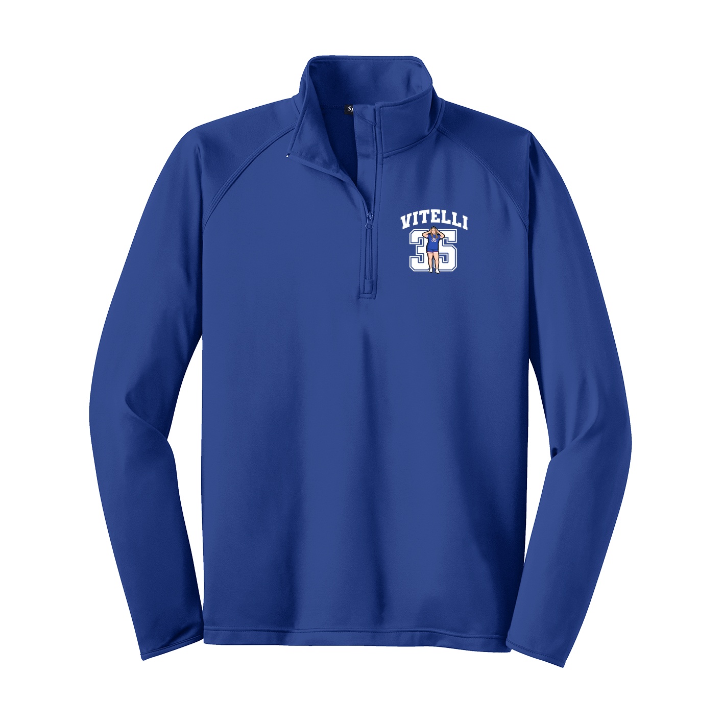Q-Zip Pullover — Number in Royal