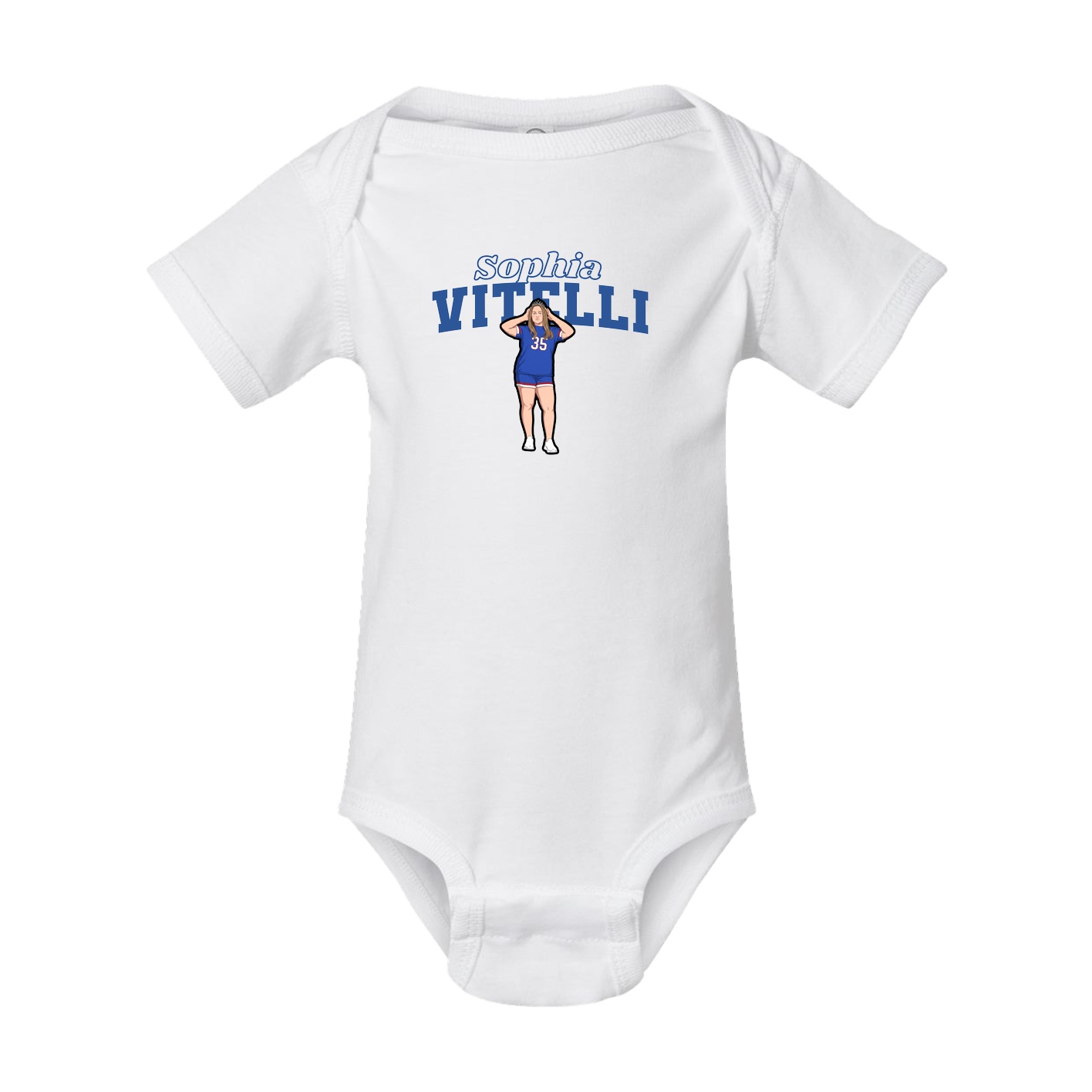 Baby Onesie — Name Arch in White