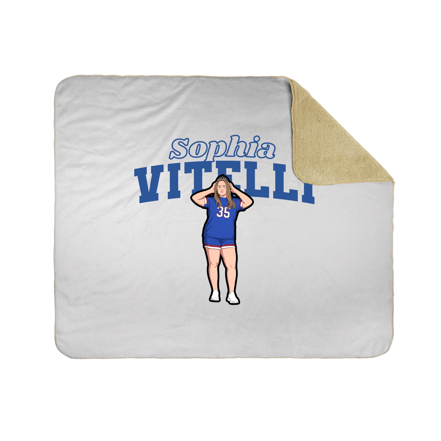 Throw Blanket — Name Arch in White