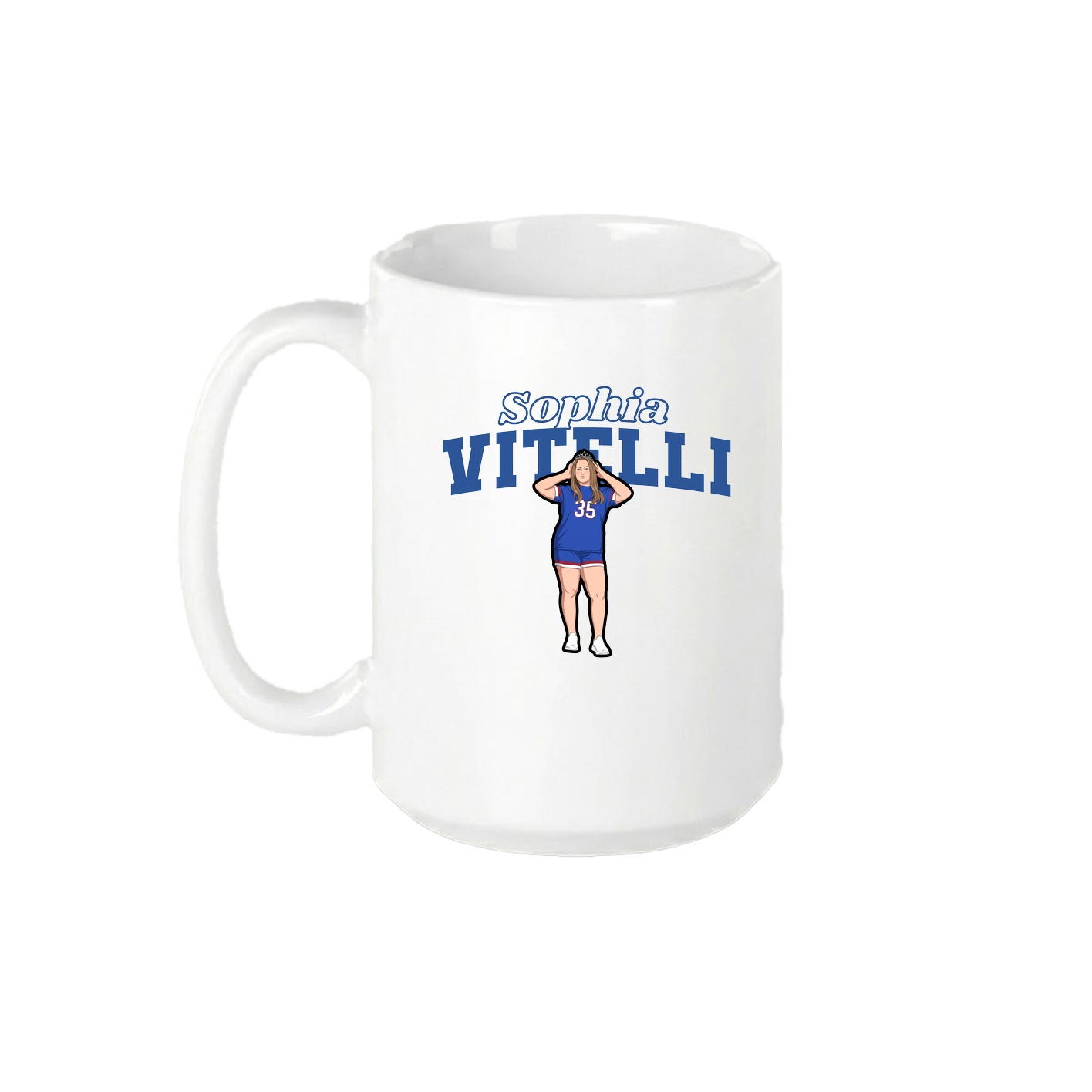 15oz Coffee Mug — Name Arch in White