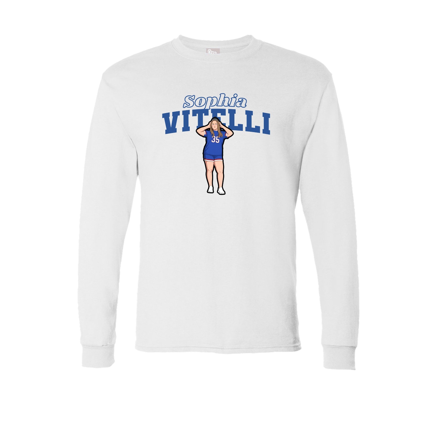 Long Sleeve Tee — Name Arch in White