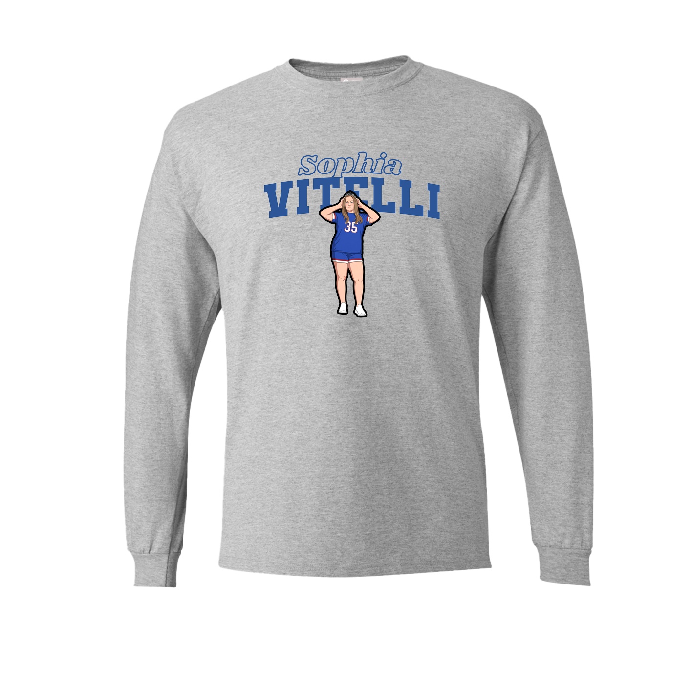 Long Sleeve Tee — Name Arch in Grey