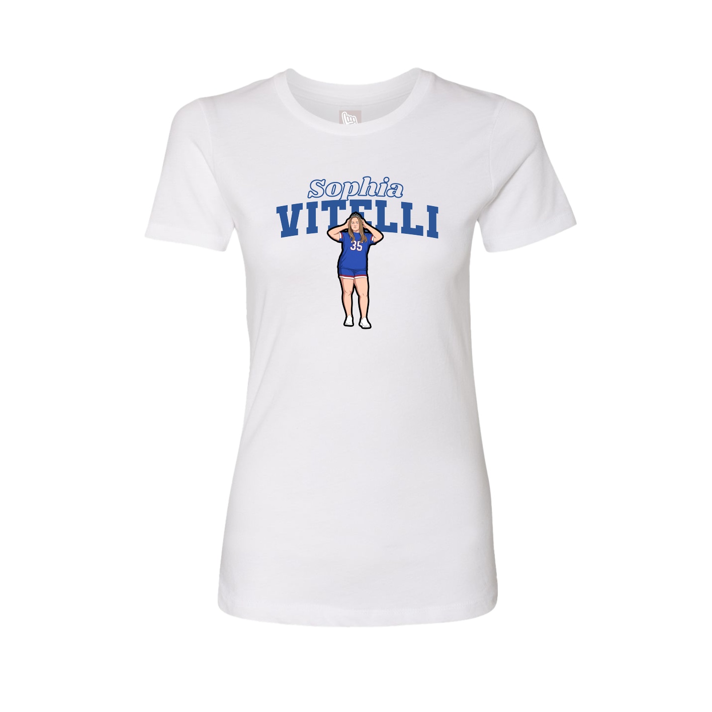 Womens Tee — Name Arch in White