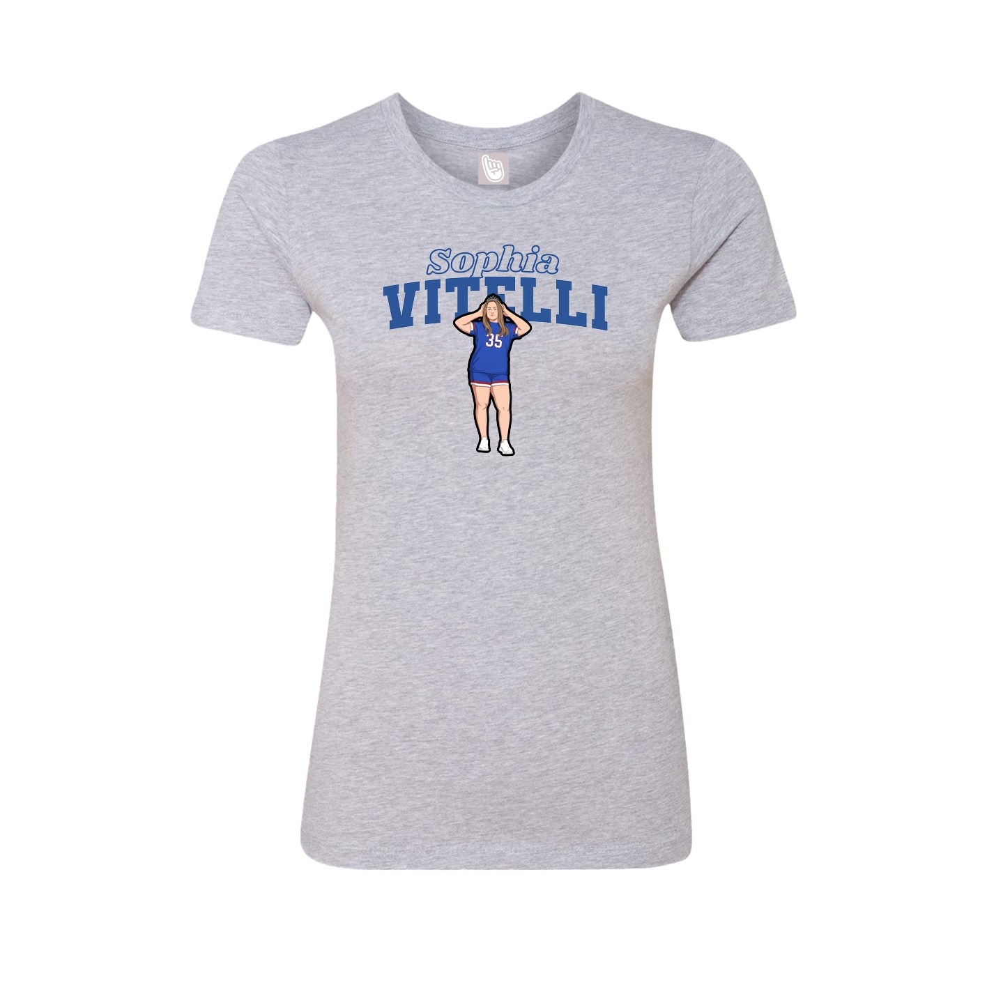 Womens Tee — Name Arch in Grey