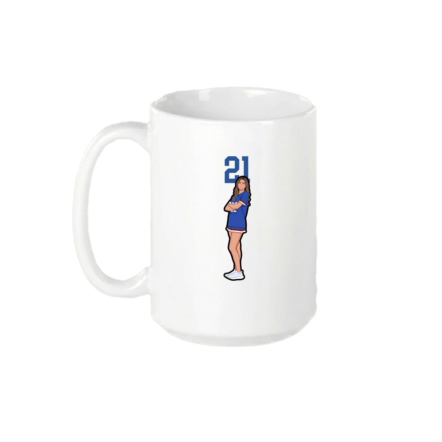 15oz Coffee Mug — Number Top in White