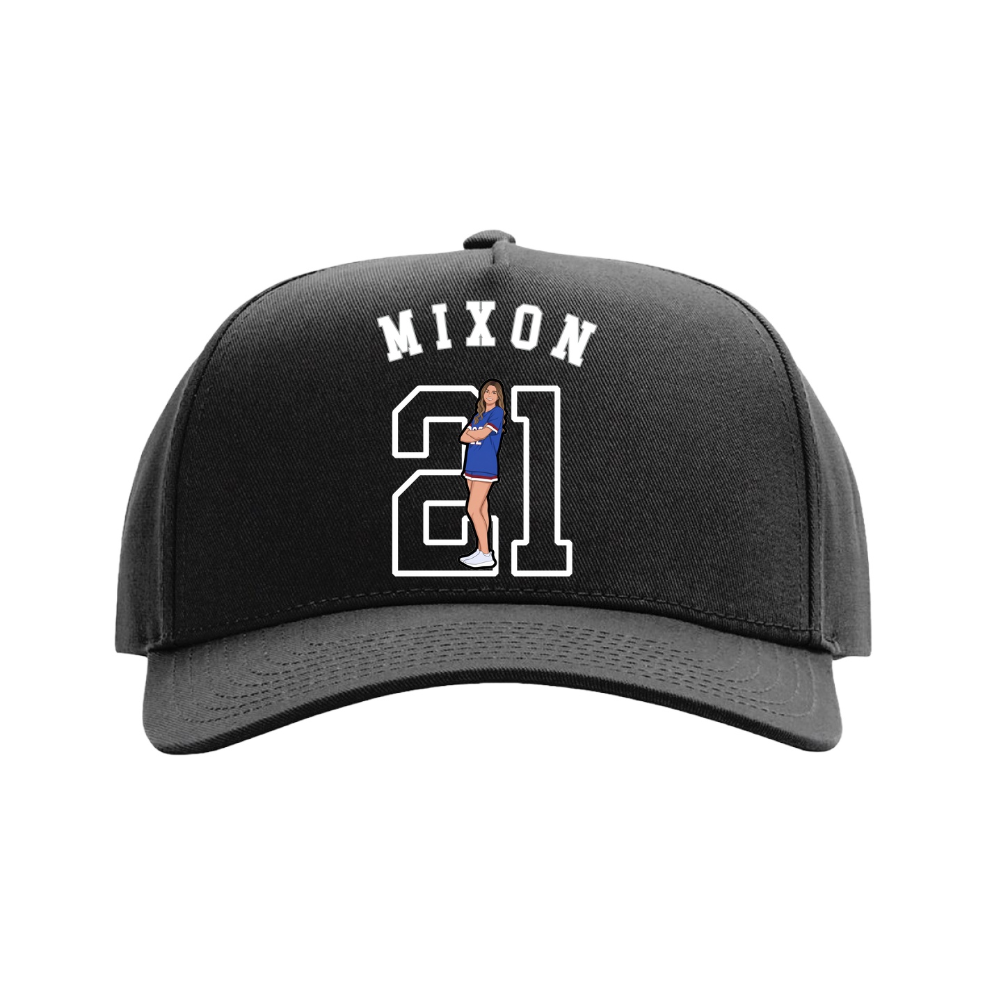Full Fabric Five-Panel Champ Cap — Shirsey Arch in Black
