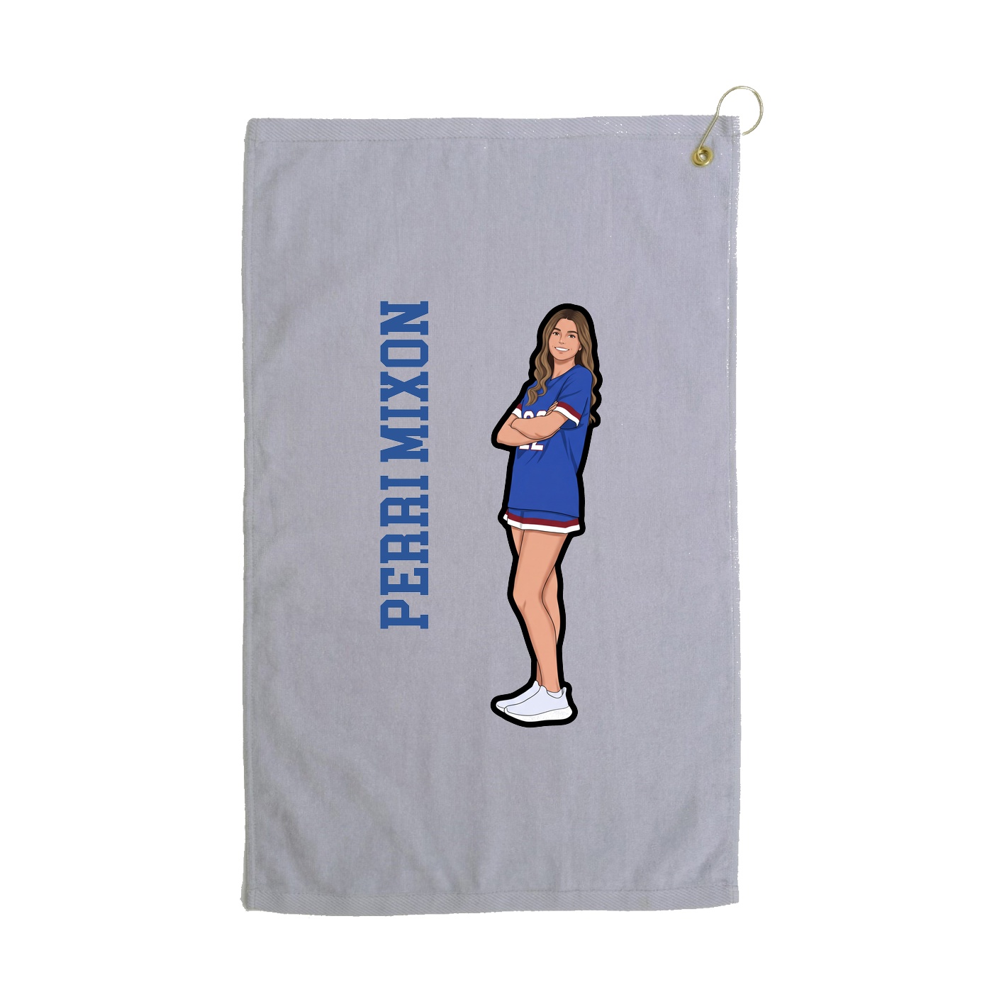 Golf Towel — Name Vertical in Grey