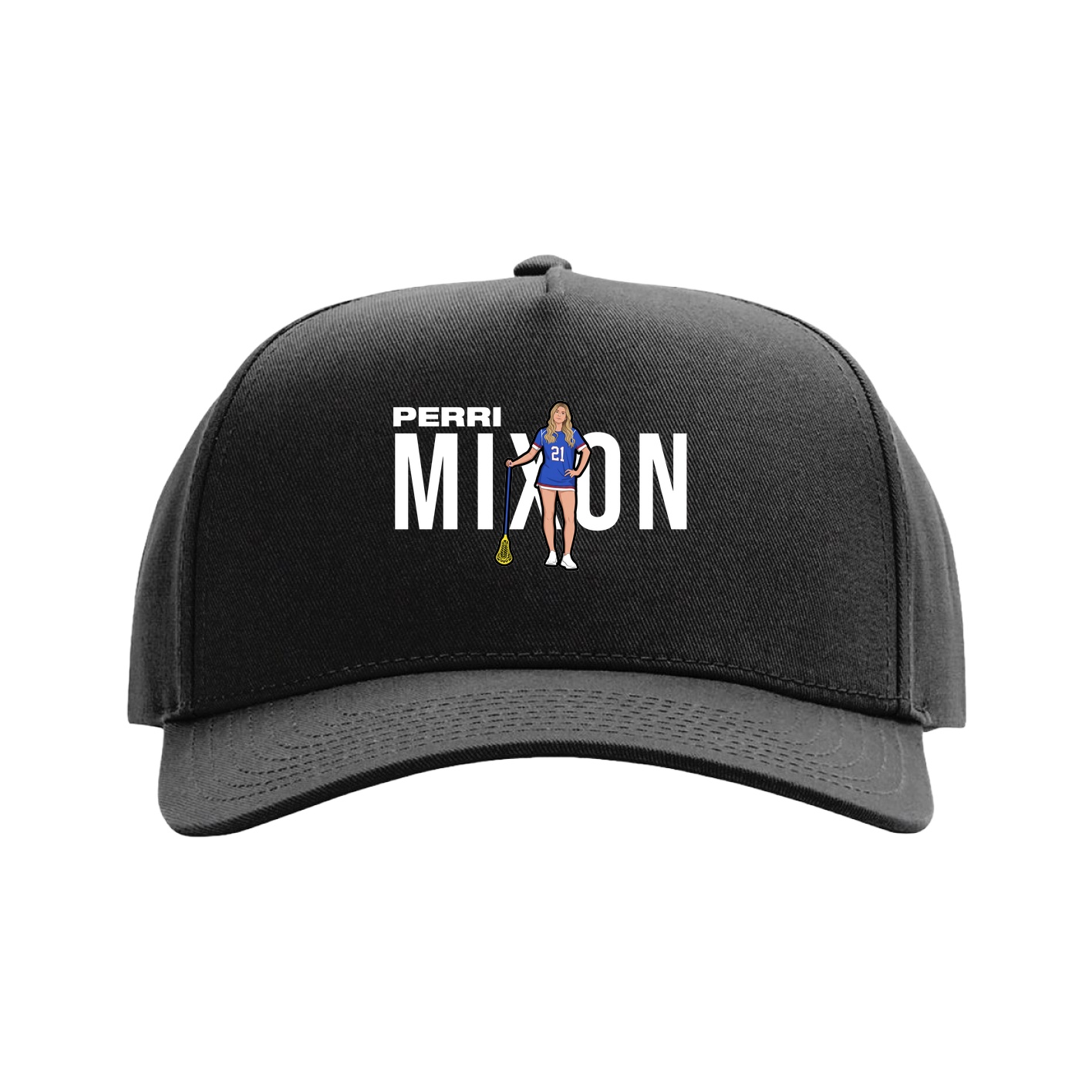 Full Fabric Five-Panel Champ Cap — Player Name in Black