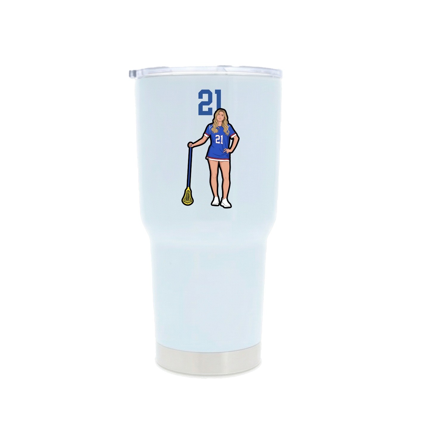 30oz Stainless Steel Tumbler — Number Top in White