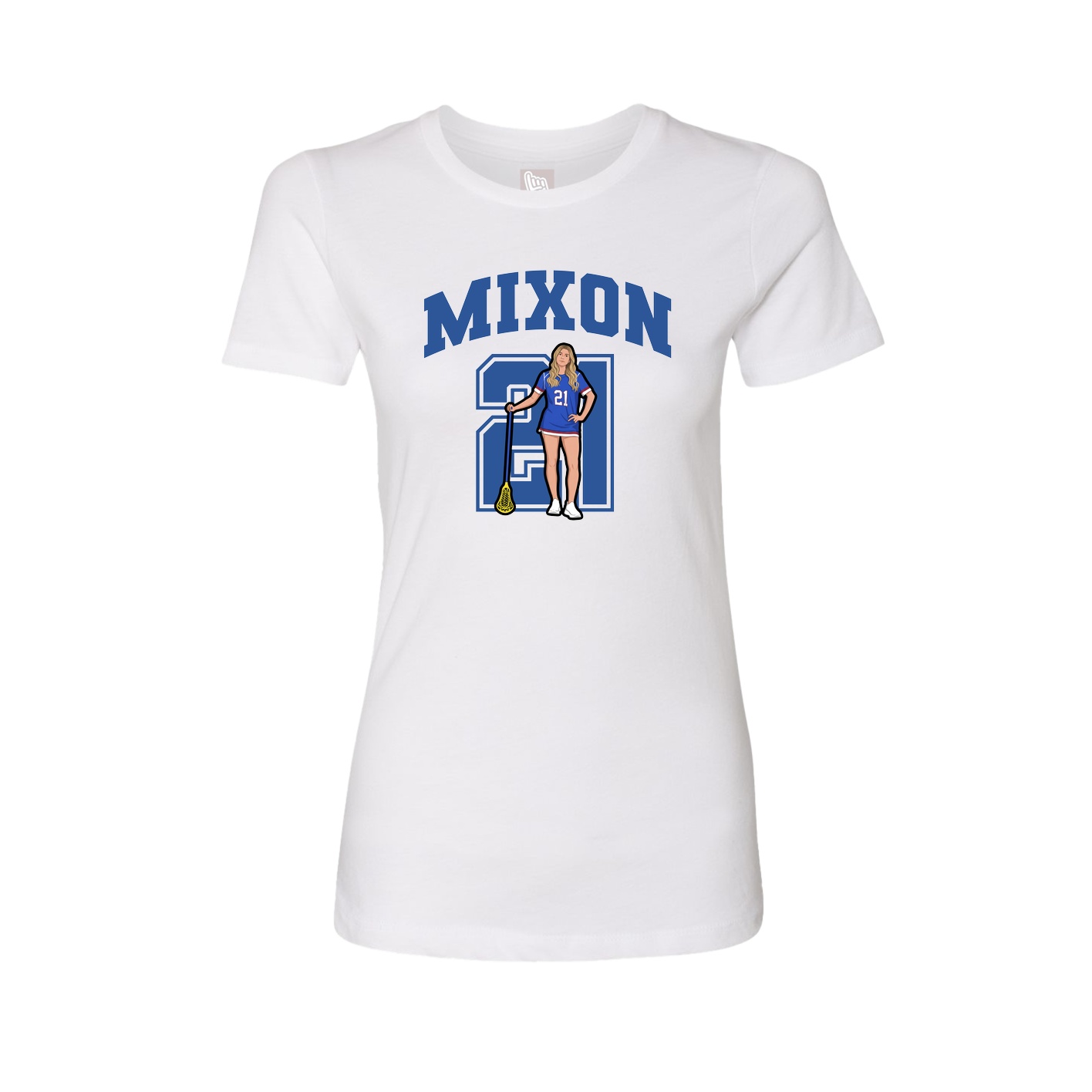 Fitted Women's Tee — Number in White