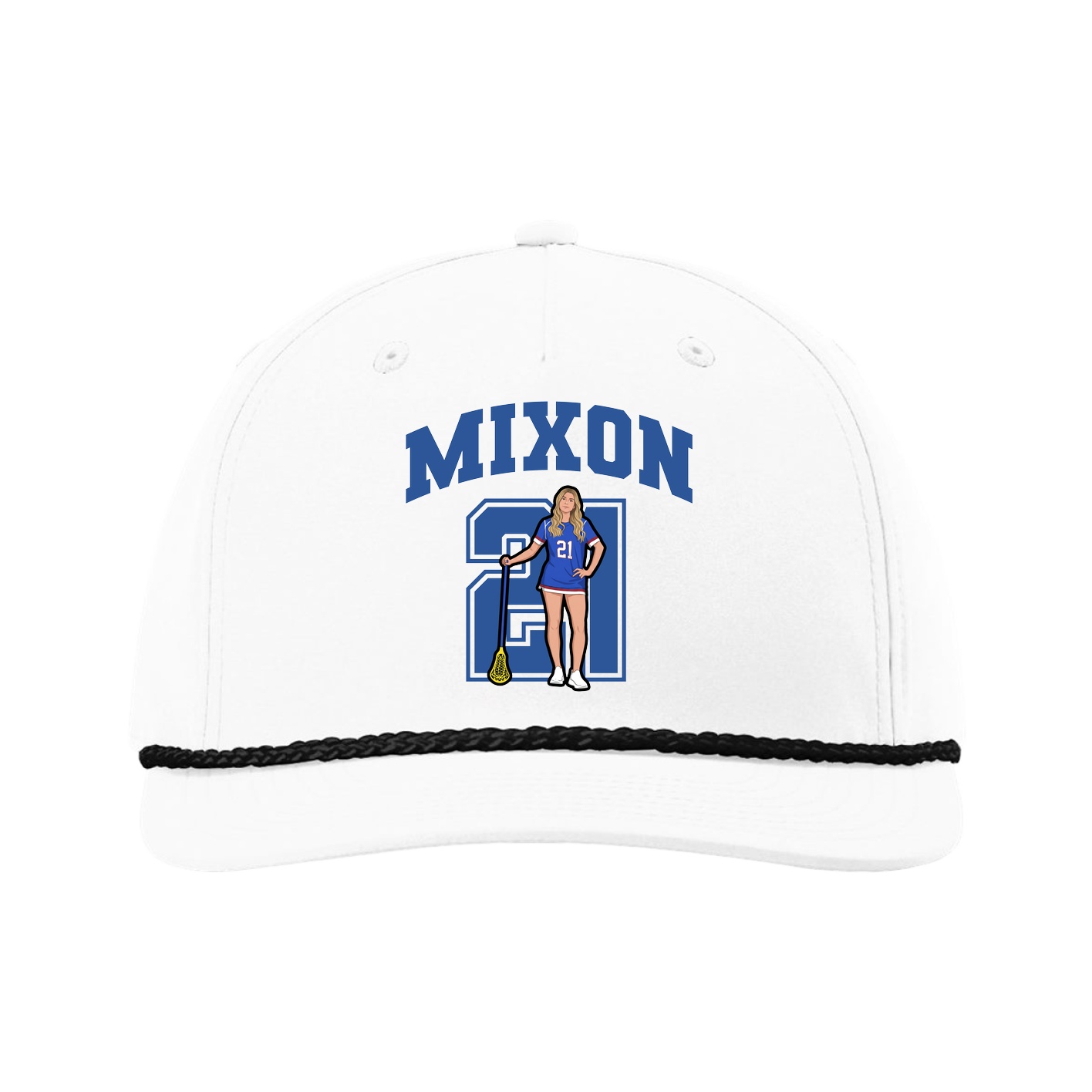 Five-Panel Classic Rope Cap — Number in White