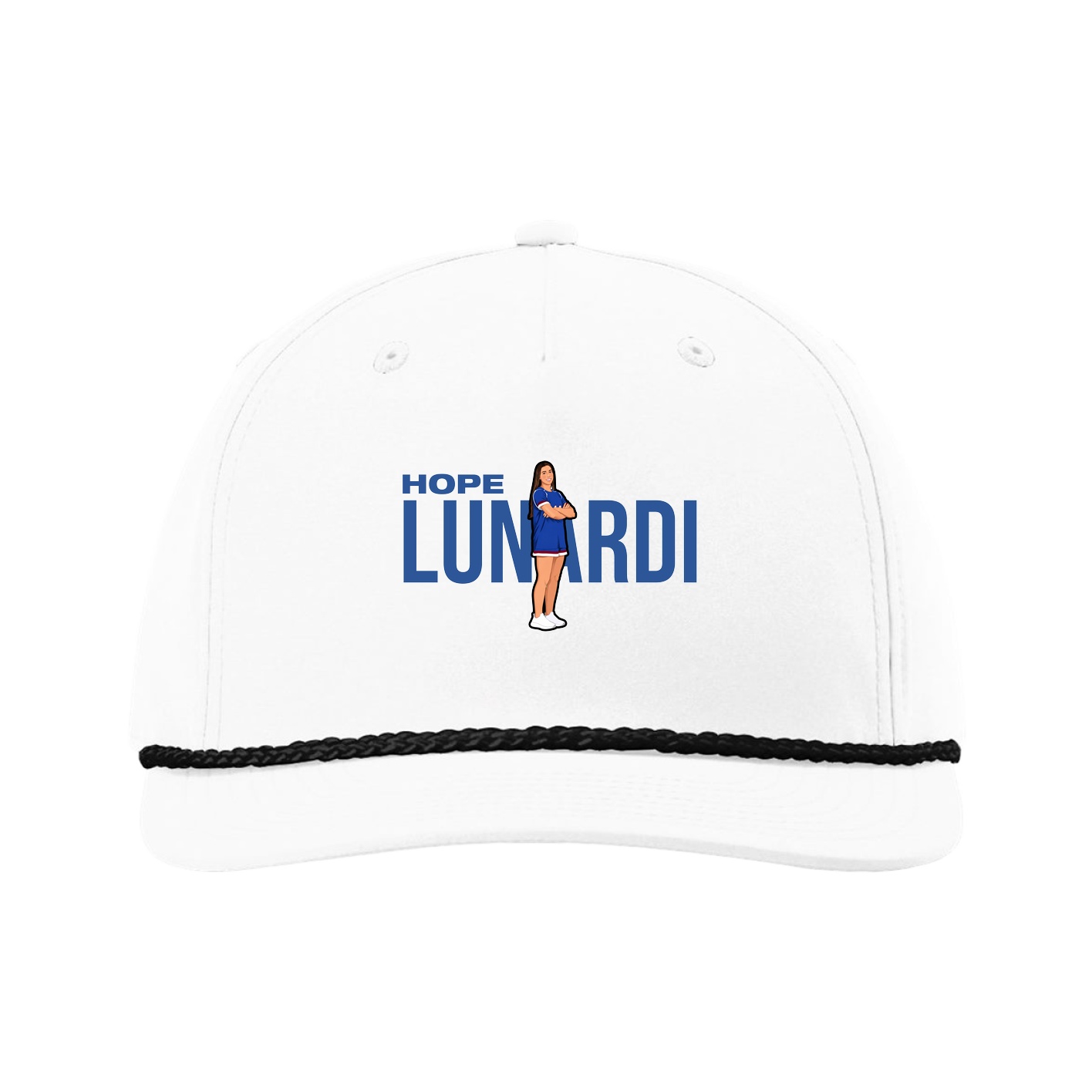 Five-Panel Classic Rope Cap — Player Name in White