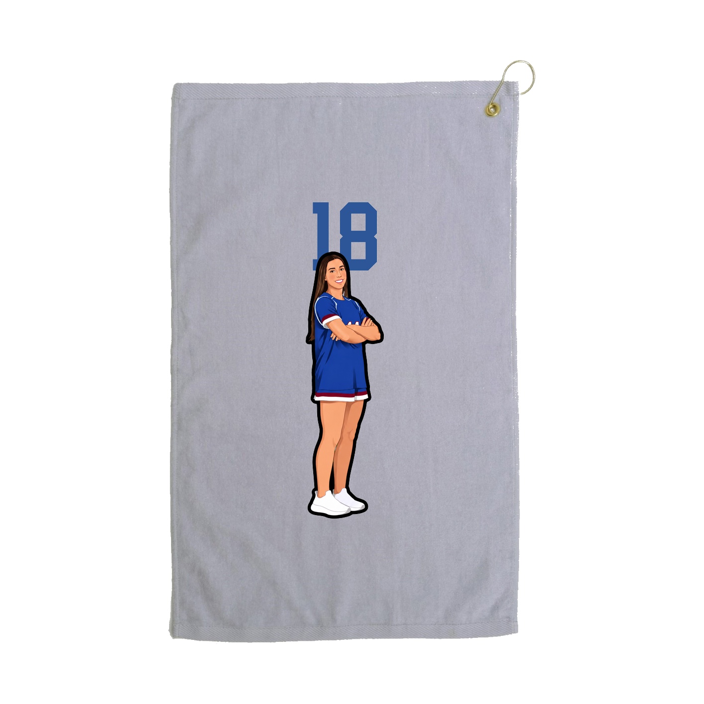 Golf Towel — Number Top in Grey