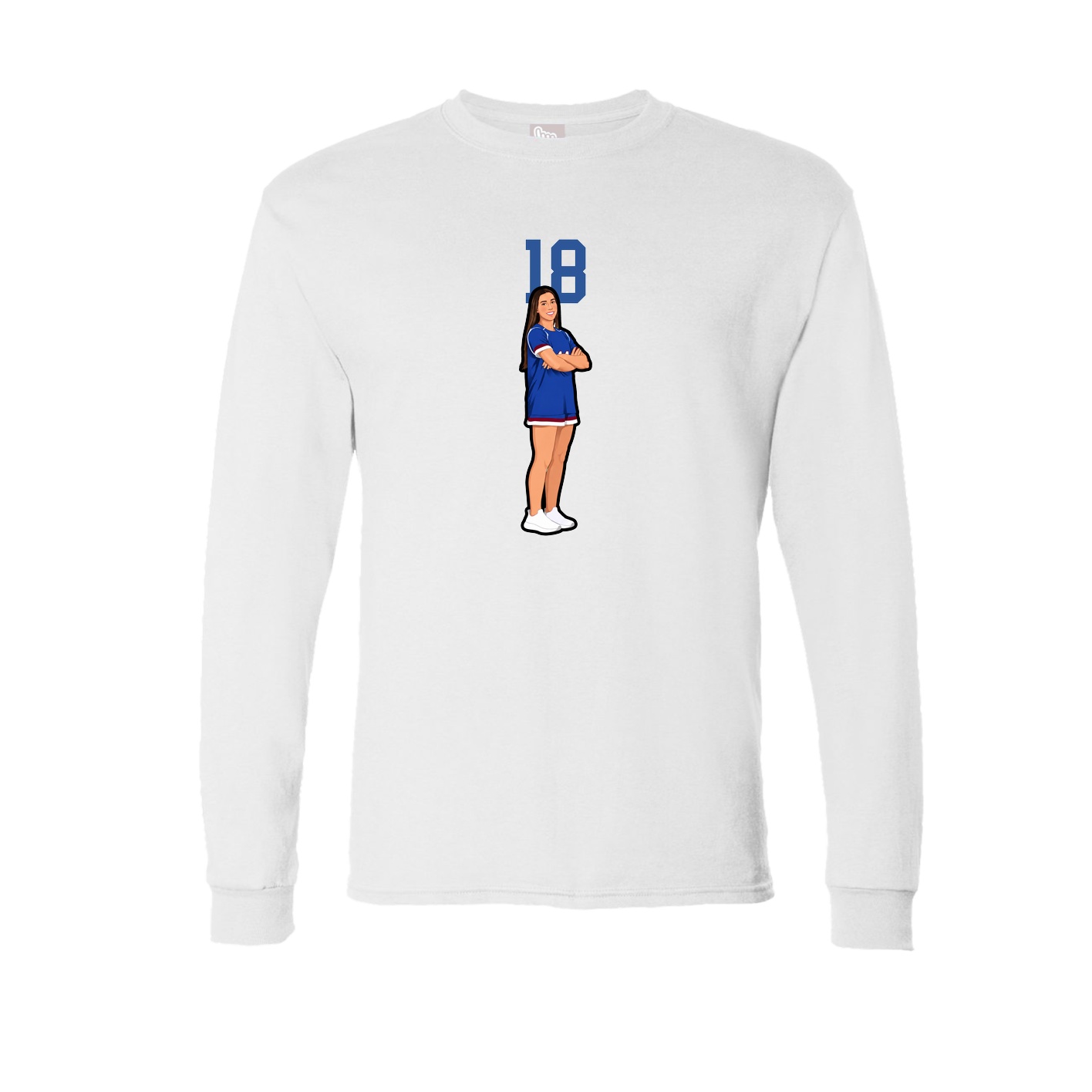 Long Sleeve Tee — Number Top in White