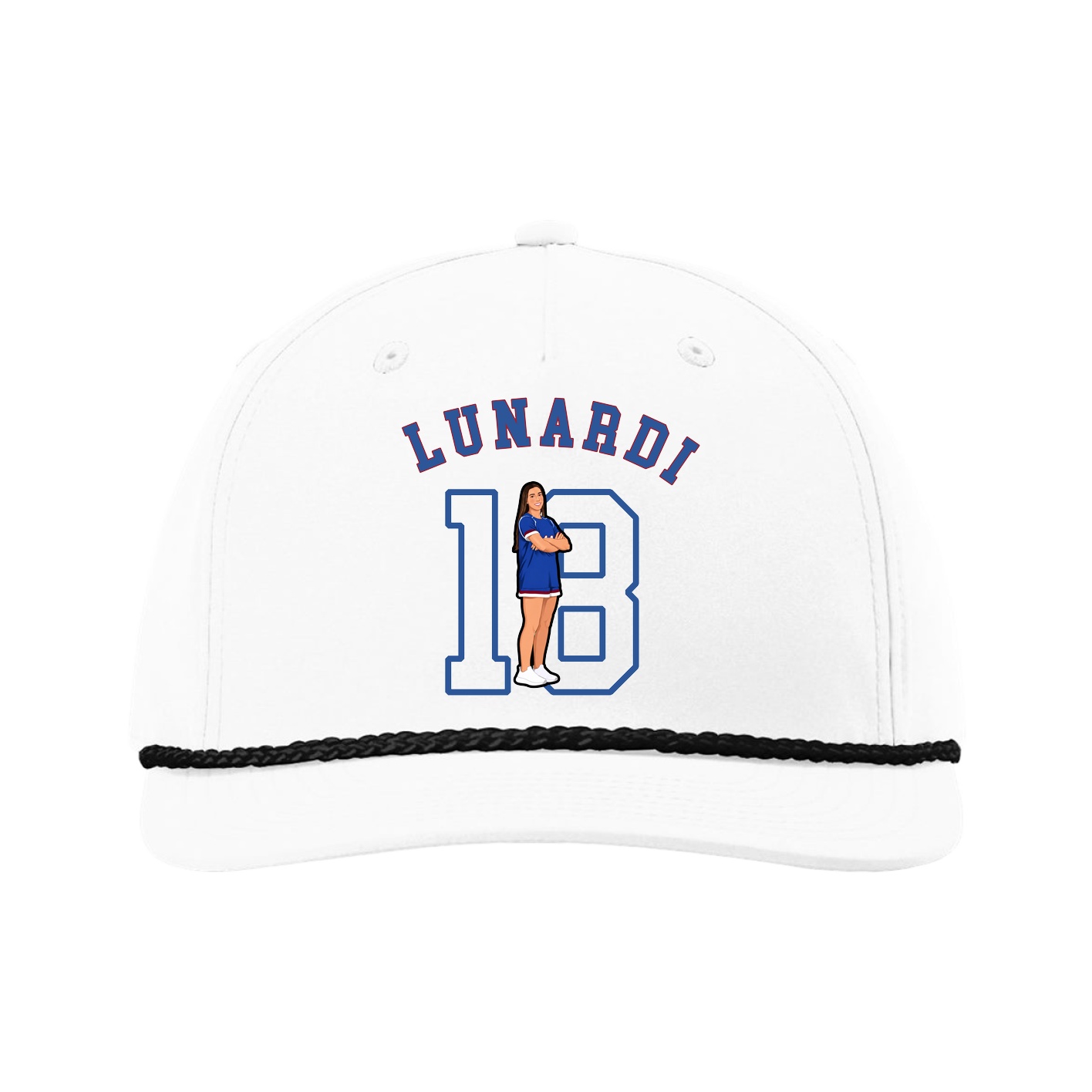Five-Panel Classic Rope Cap — Shirsey Arch in White