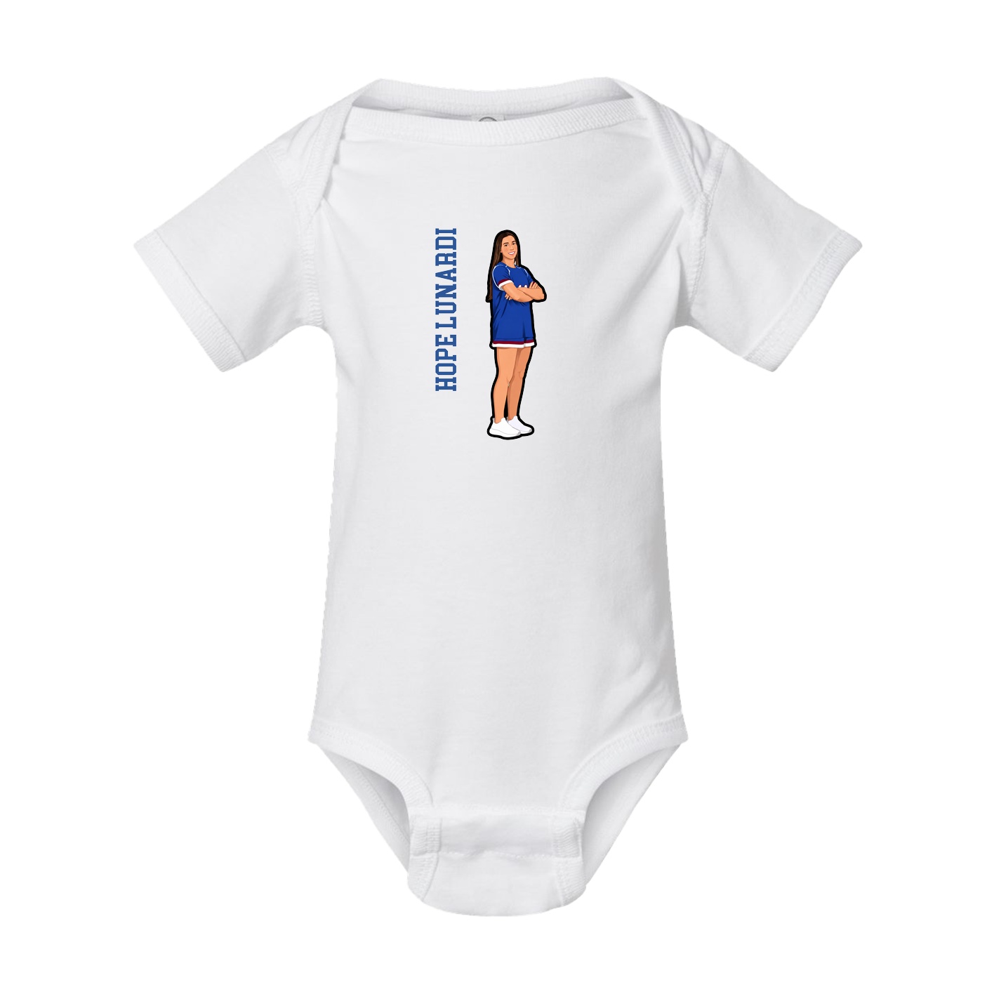 Baby Onesie — Name Vertical in White
