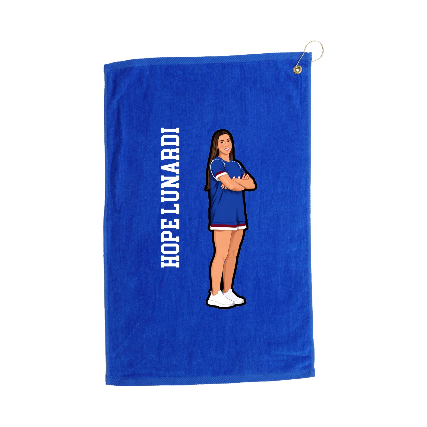 Golf Towel — Name Vertical in Royal