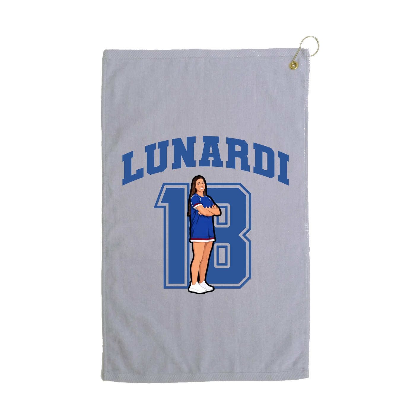 Golf Towel — Number in Grey