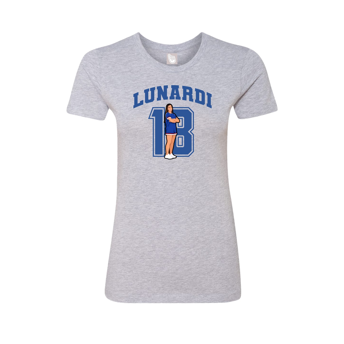 Fitted Women's Tee — Number in Grey