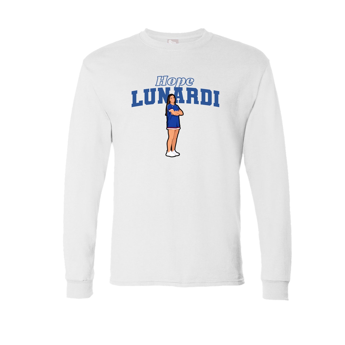 Long Sleeve Tee — Name Arch in White