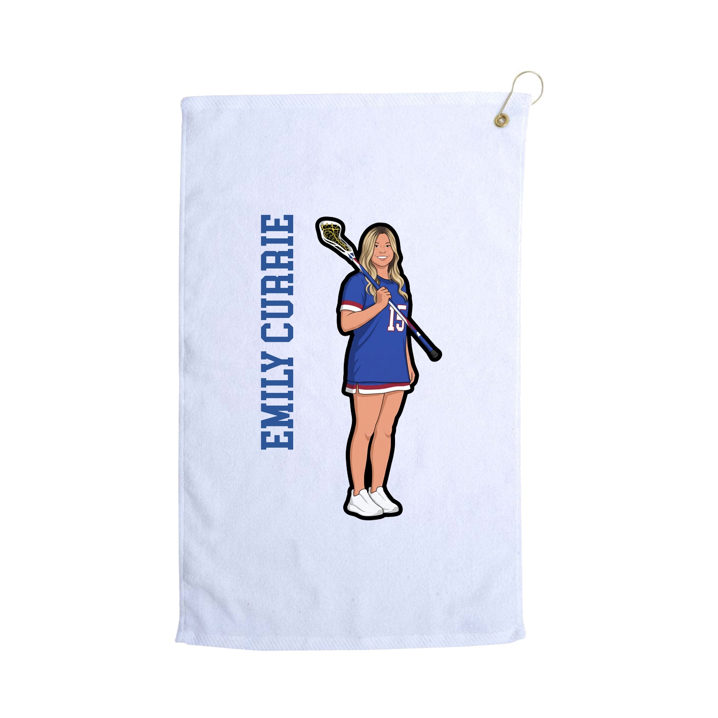 Golf Towel — Name Vertical in White