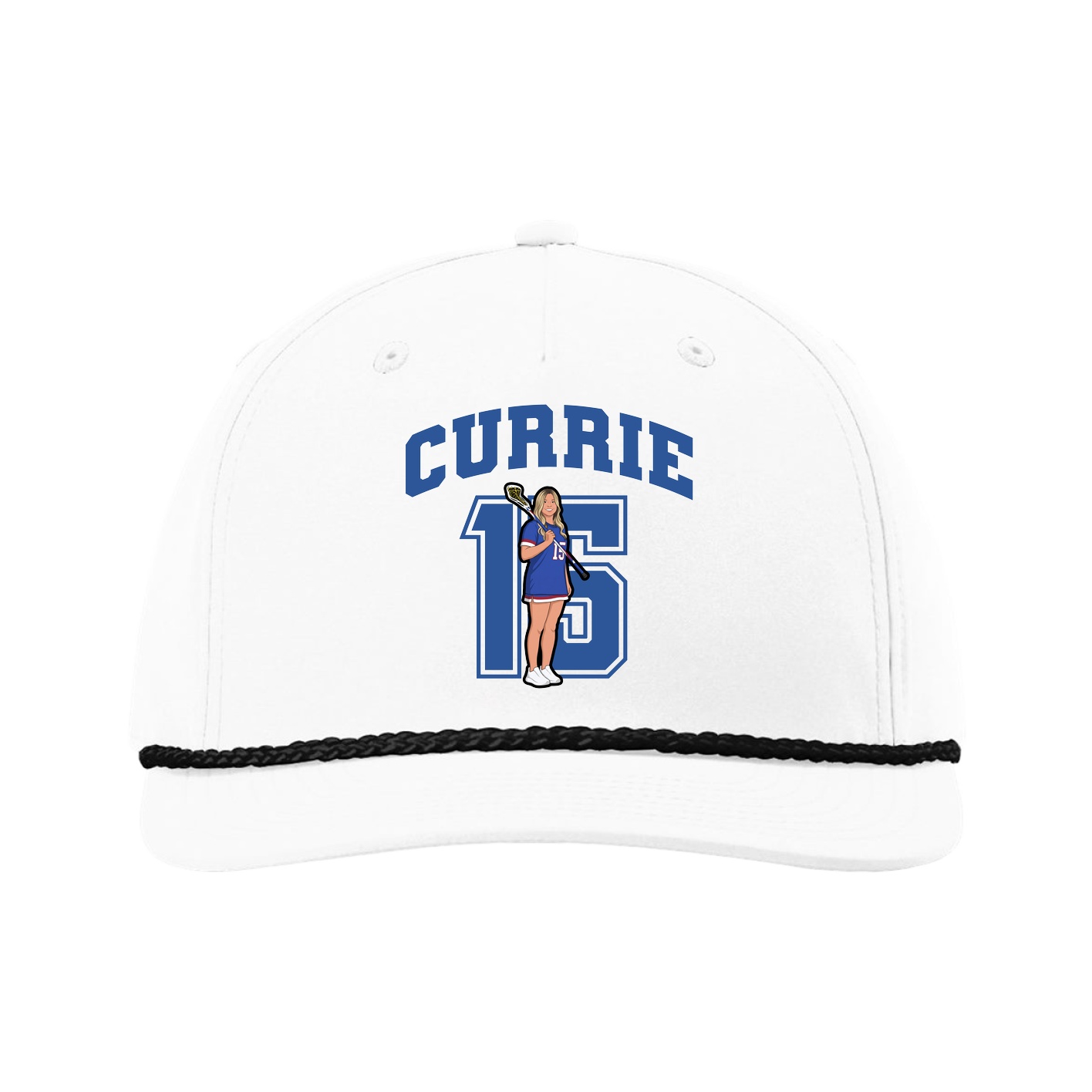 Five-Panel Classic Rope Cap — Number in White