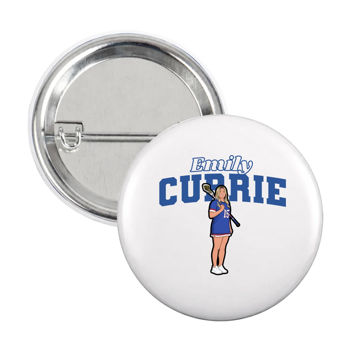 Game Day Button — Name Arch in White