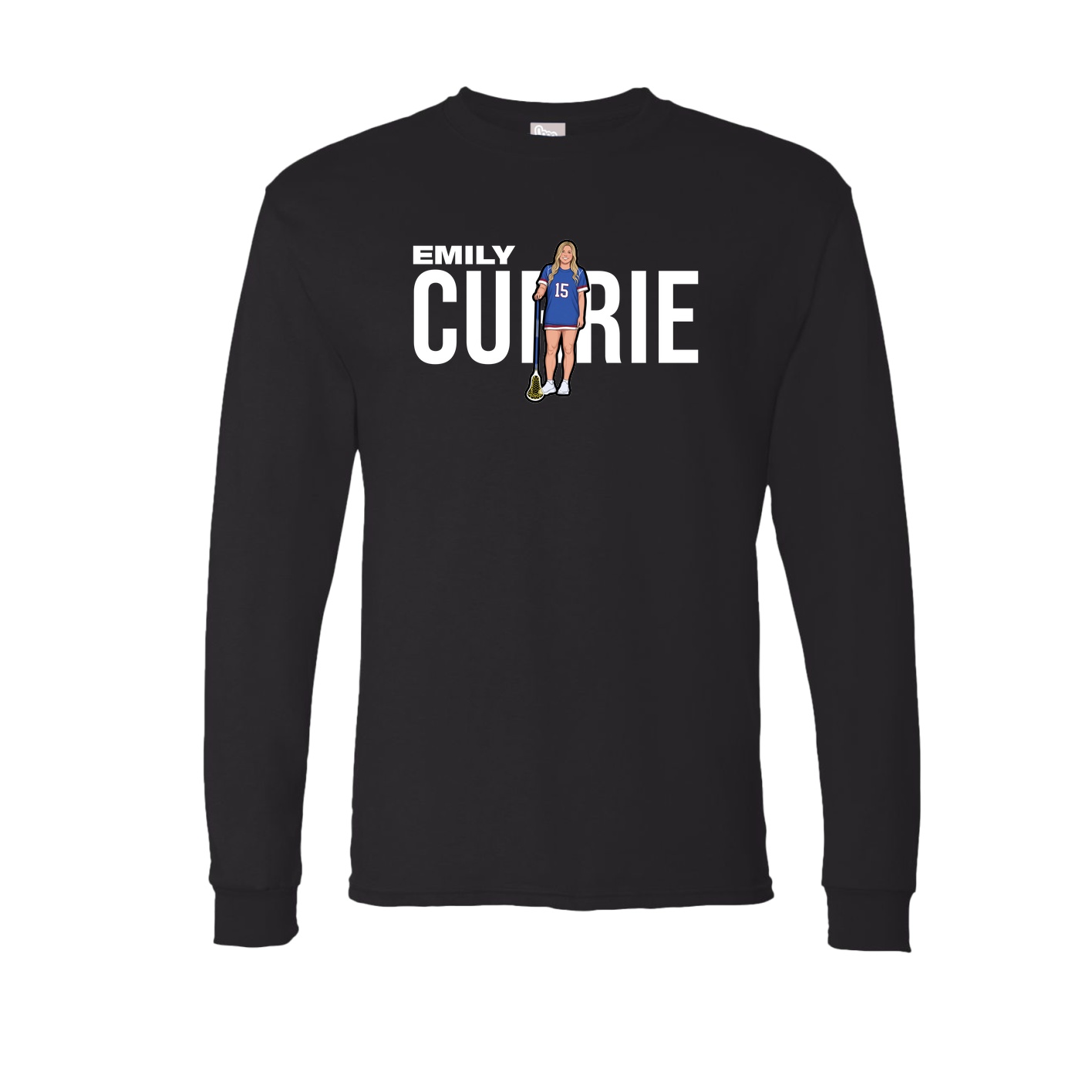 Long Sleeve Tee — Player Name in Black