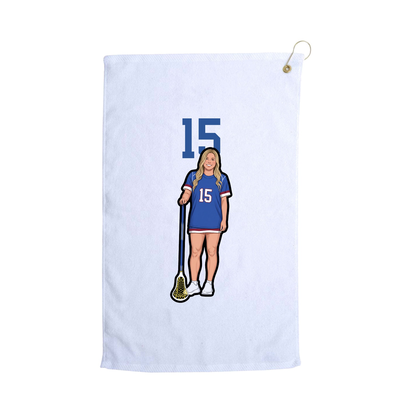 Golf Towel — Number Top in White