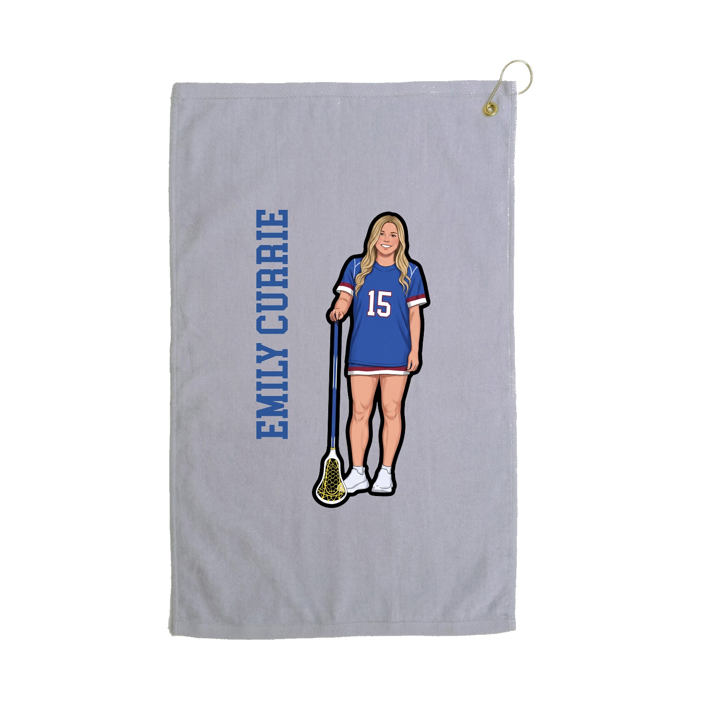Golf Towel — Name Vertical in Grey