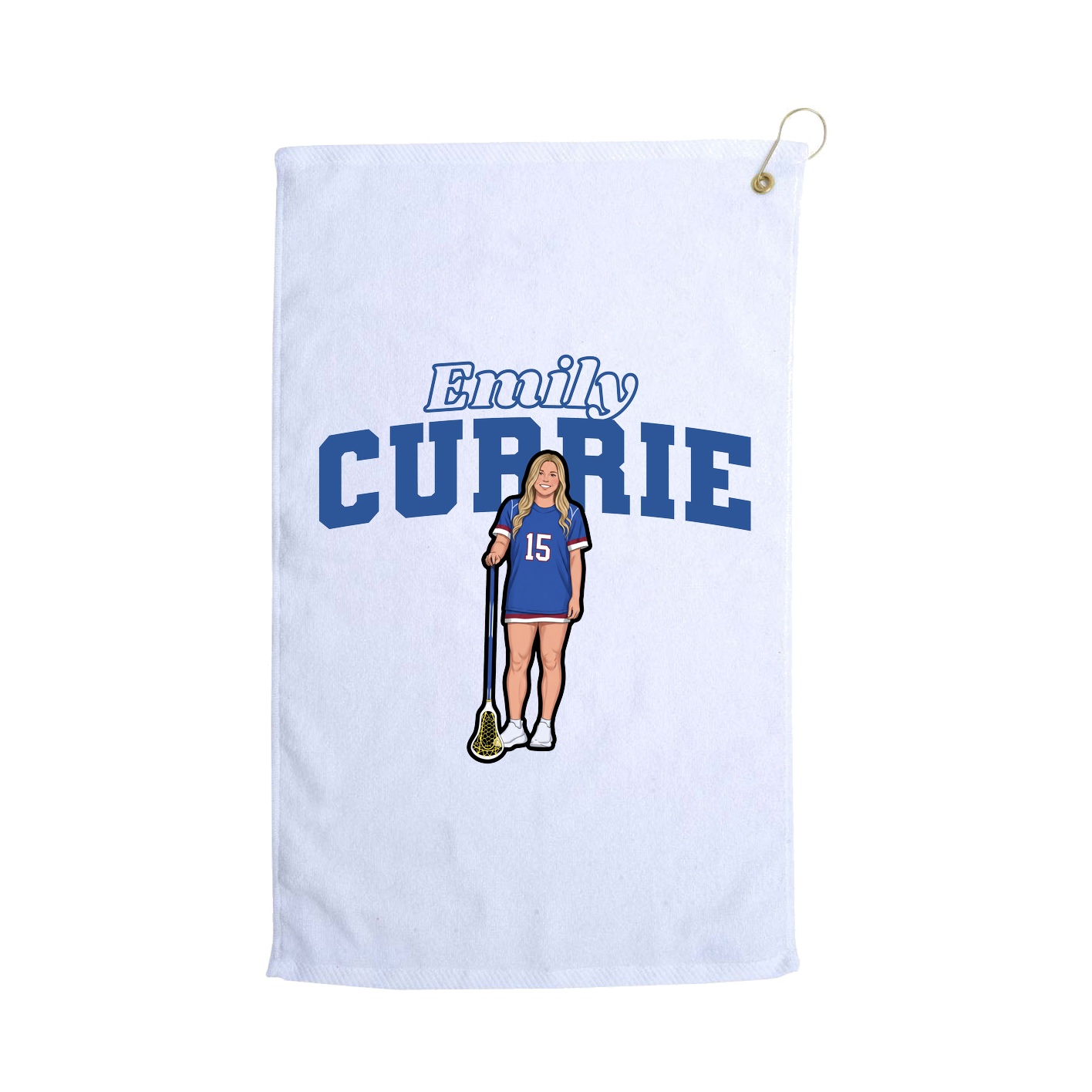 Golf Towel — Name Arch in White
