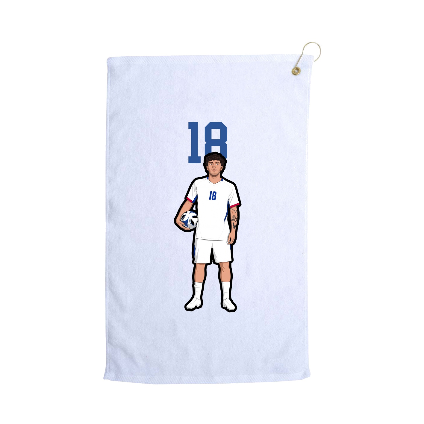 Golf Towel — Number Top in White