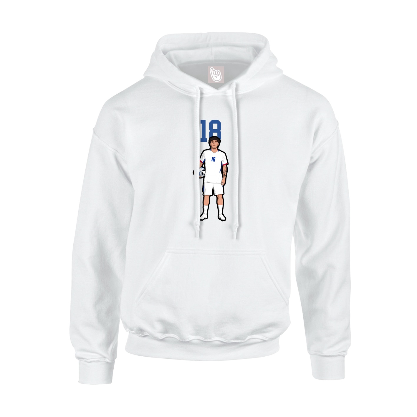 Hoodie — Number Top in White