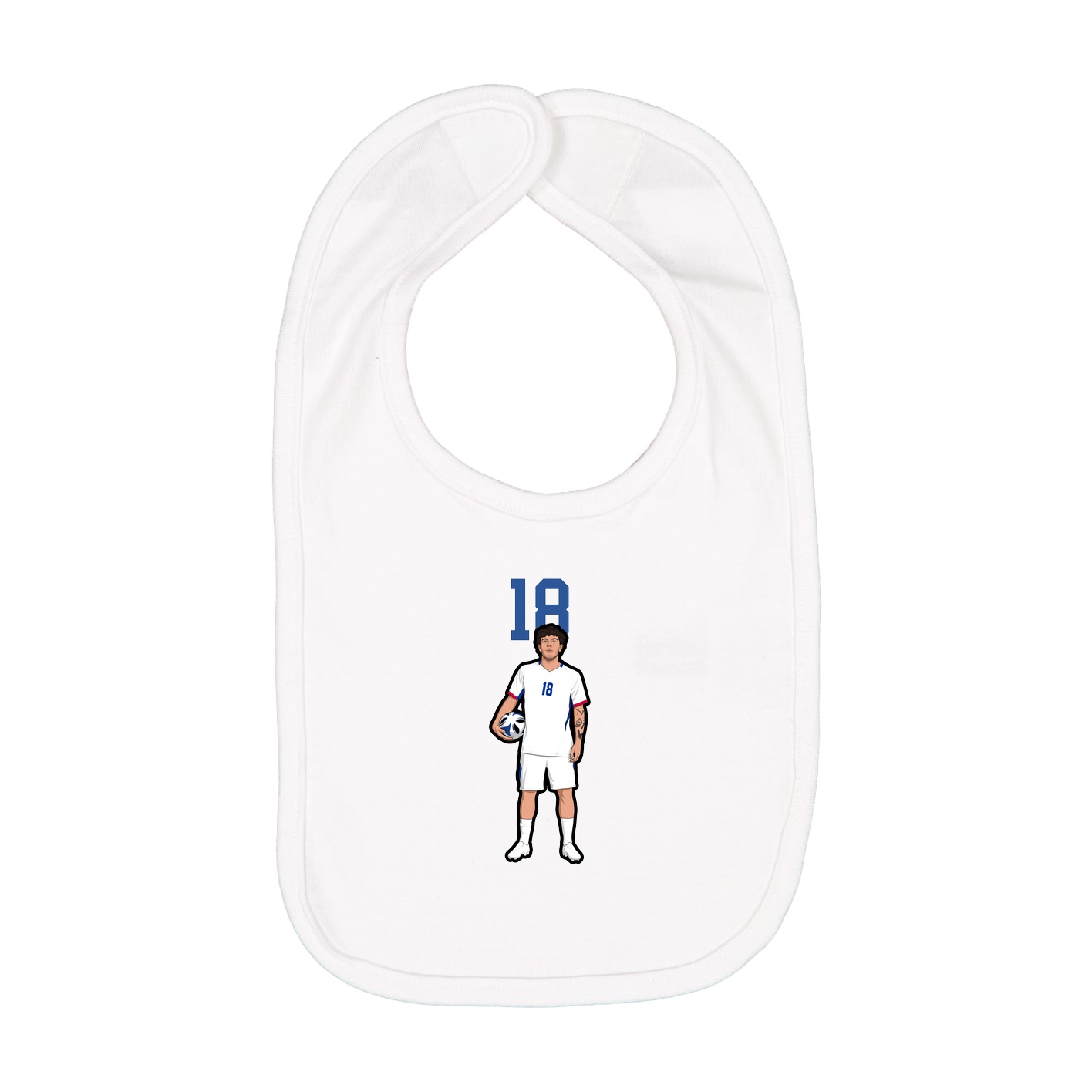 Infant Bib — Number Top in White
