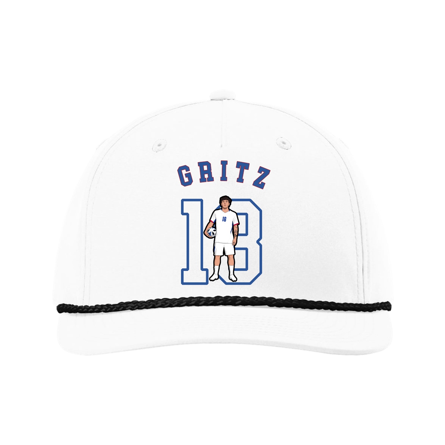 Five-Panel Classic Rope Cap — Shirsey Arch in White