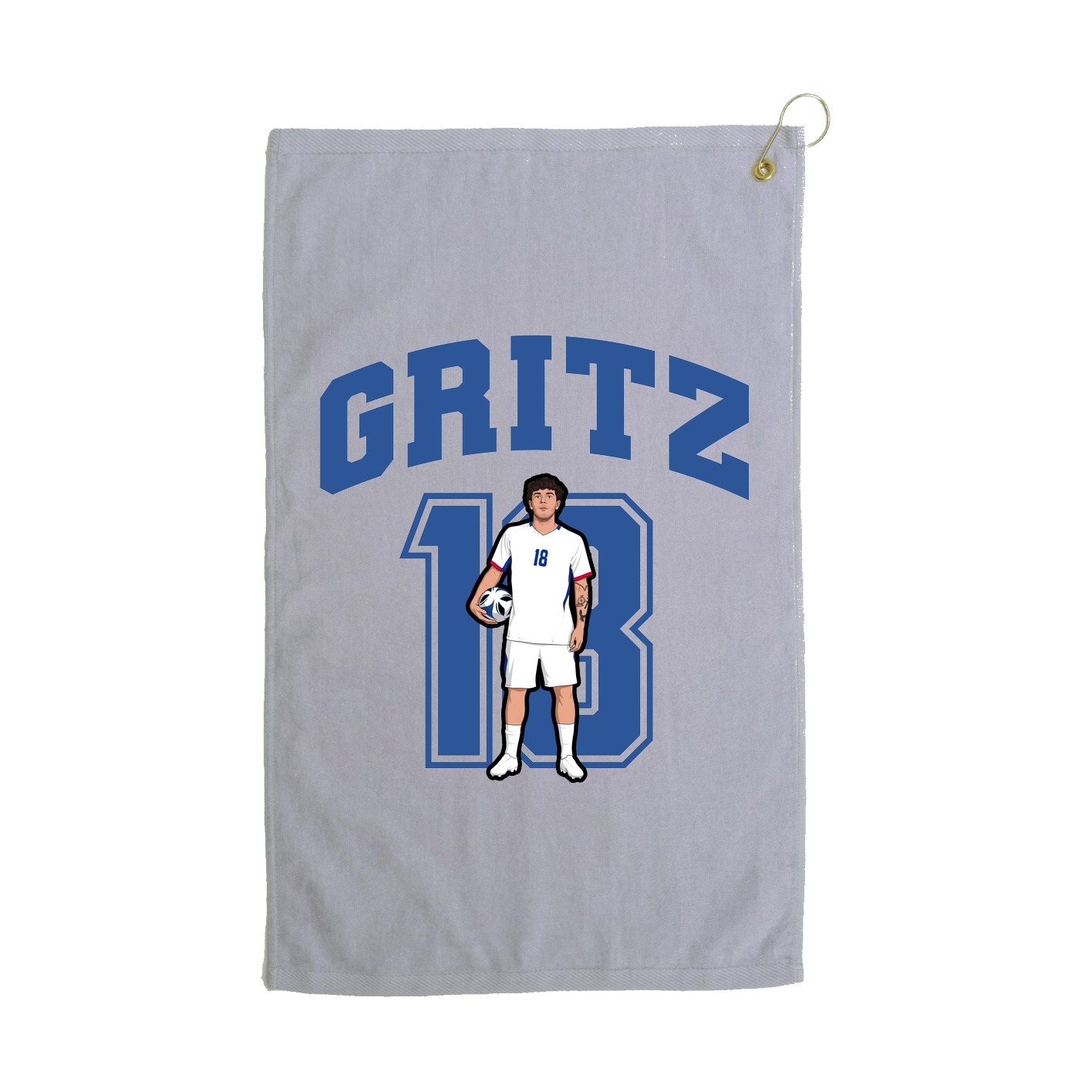 Golf Towel — Number in Grey