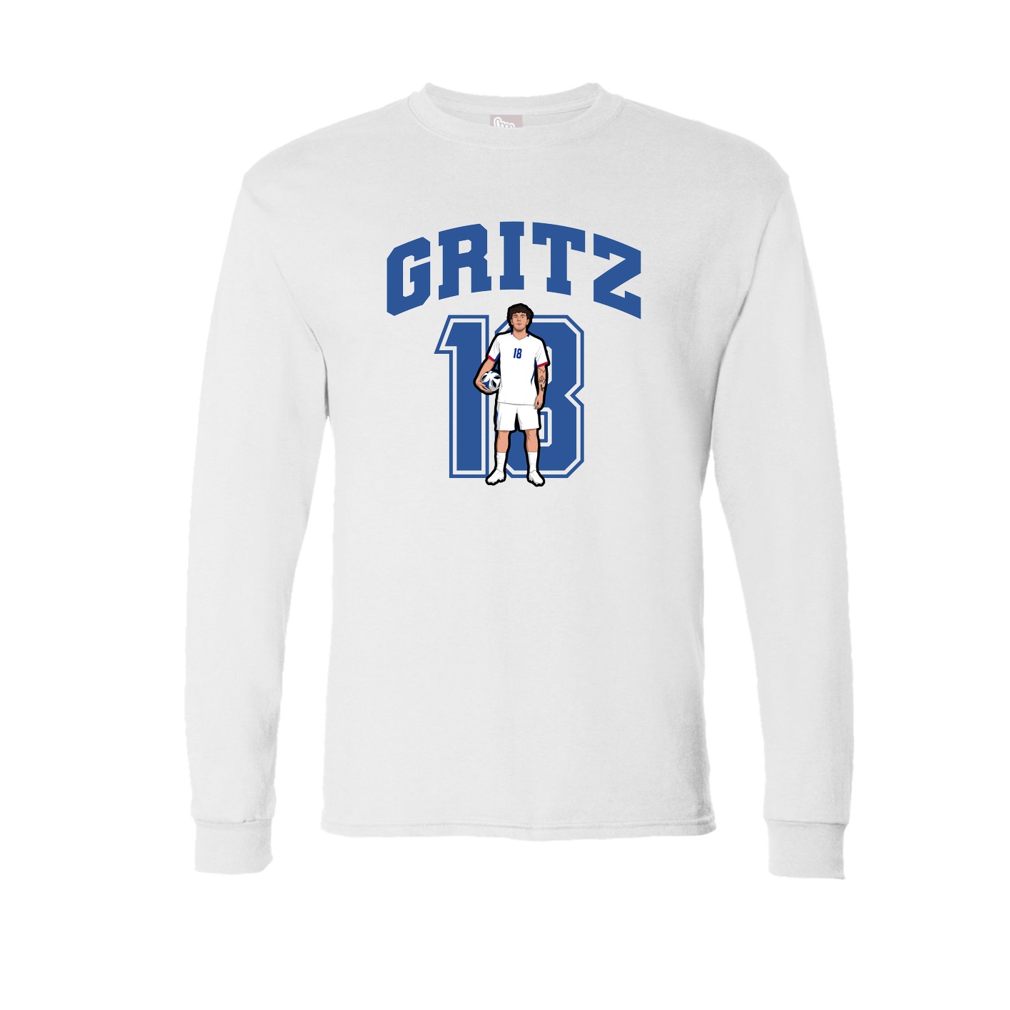 Long Sleeve Tee — Number in White