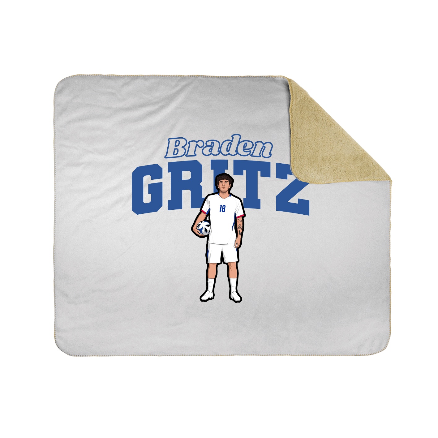 Throw Blanket — Name Arch in White
