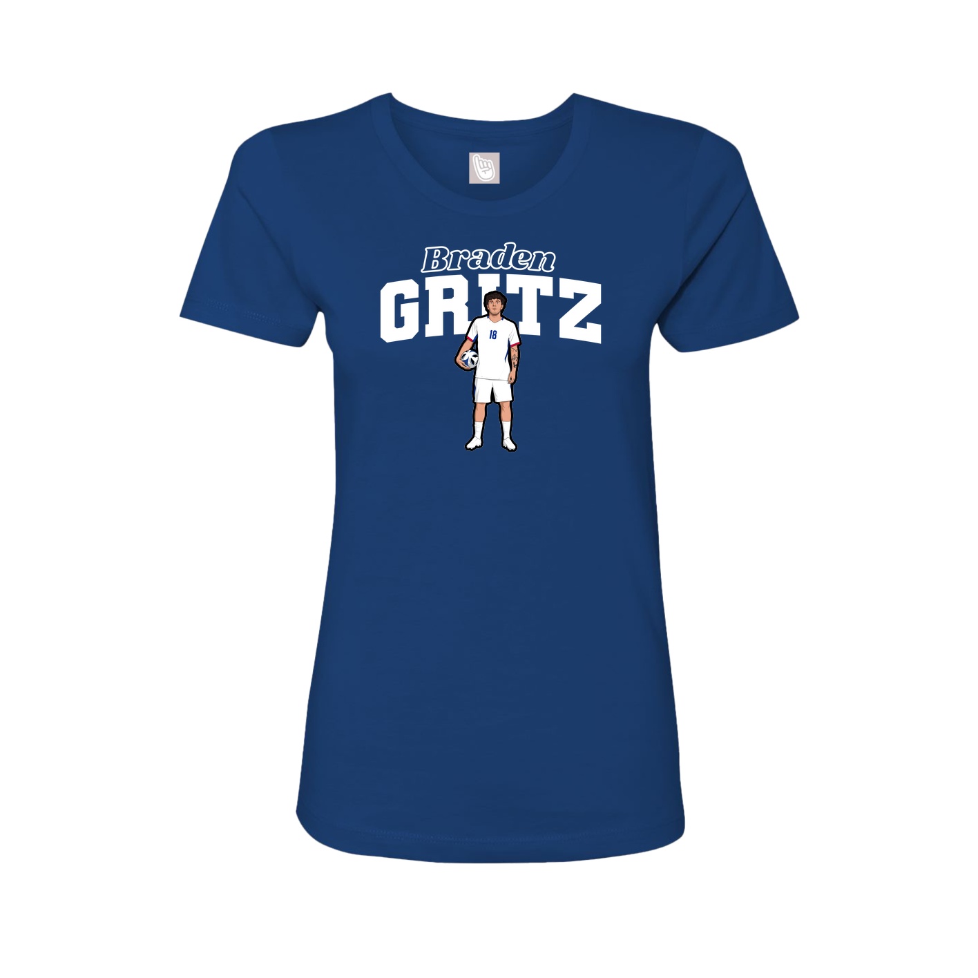 Fitted Women's Tee — Name Arch in Royal