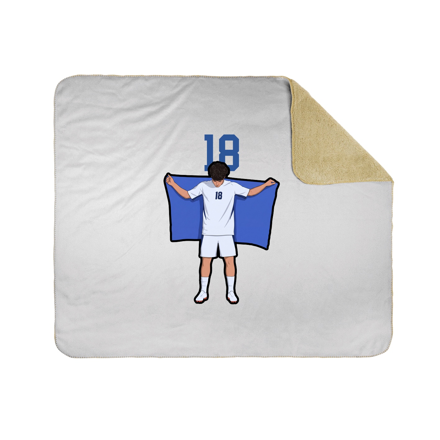 Throw Blanket — Number Top in White