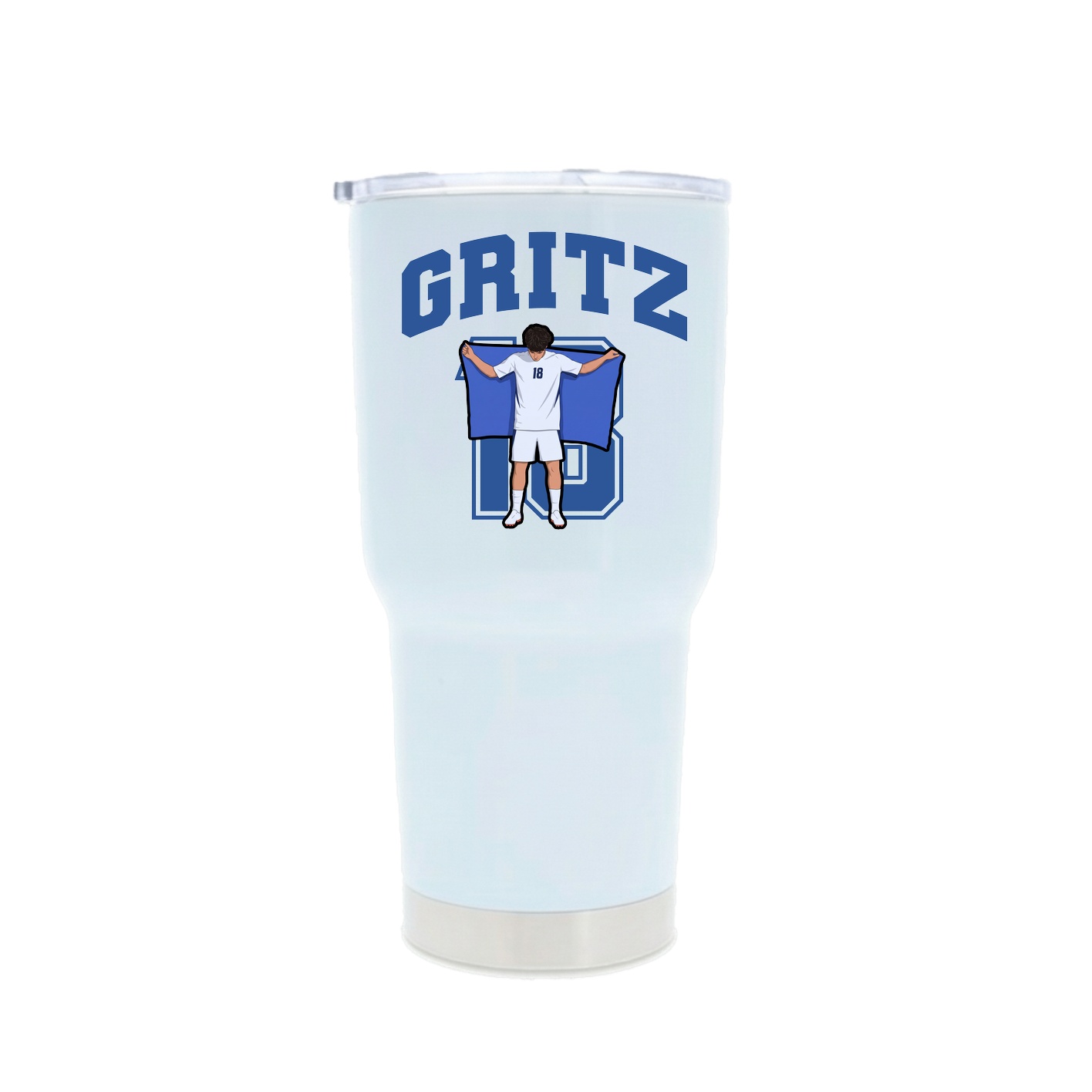 30oz Stainless Steel Tumbler — Number in White